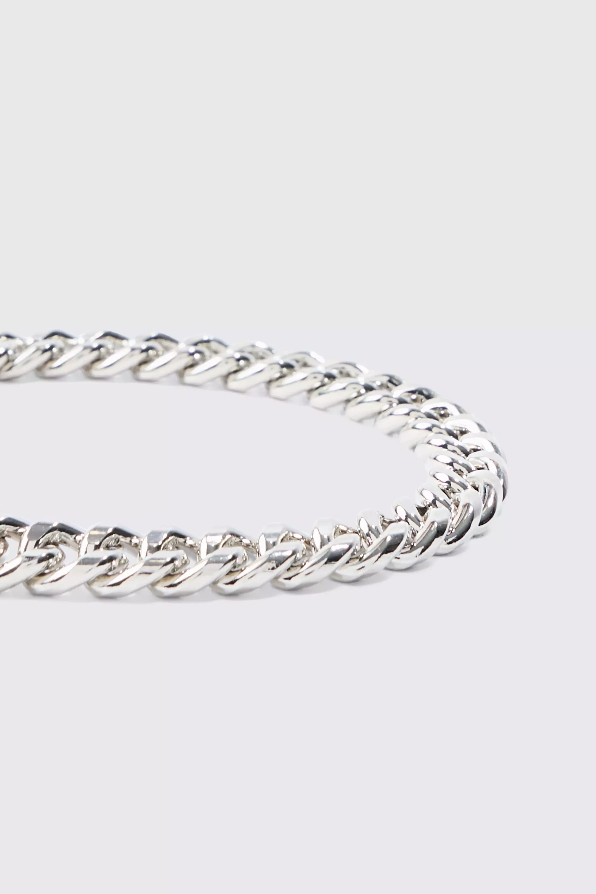 Cuban Chunky Chain Bracelet In Silver alternative image