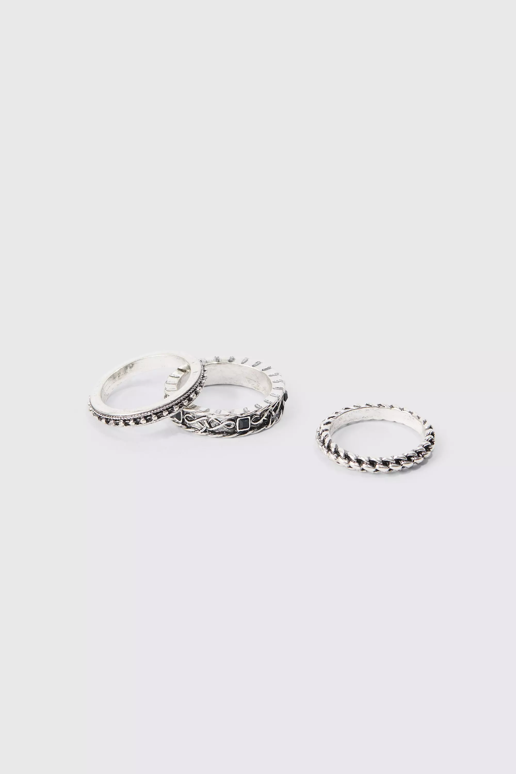 3 Pack Stacked Rings In Silver Silver