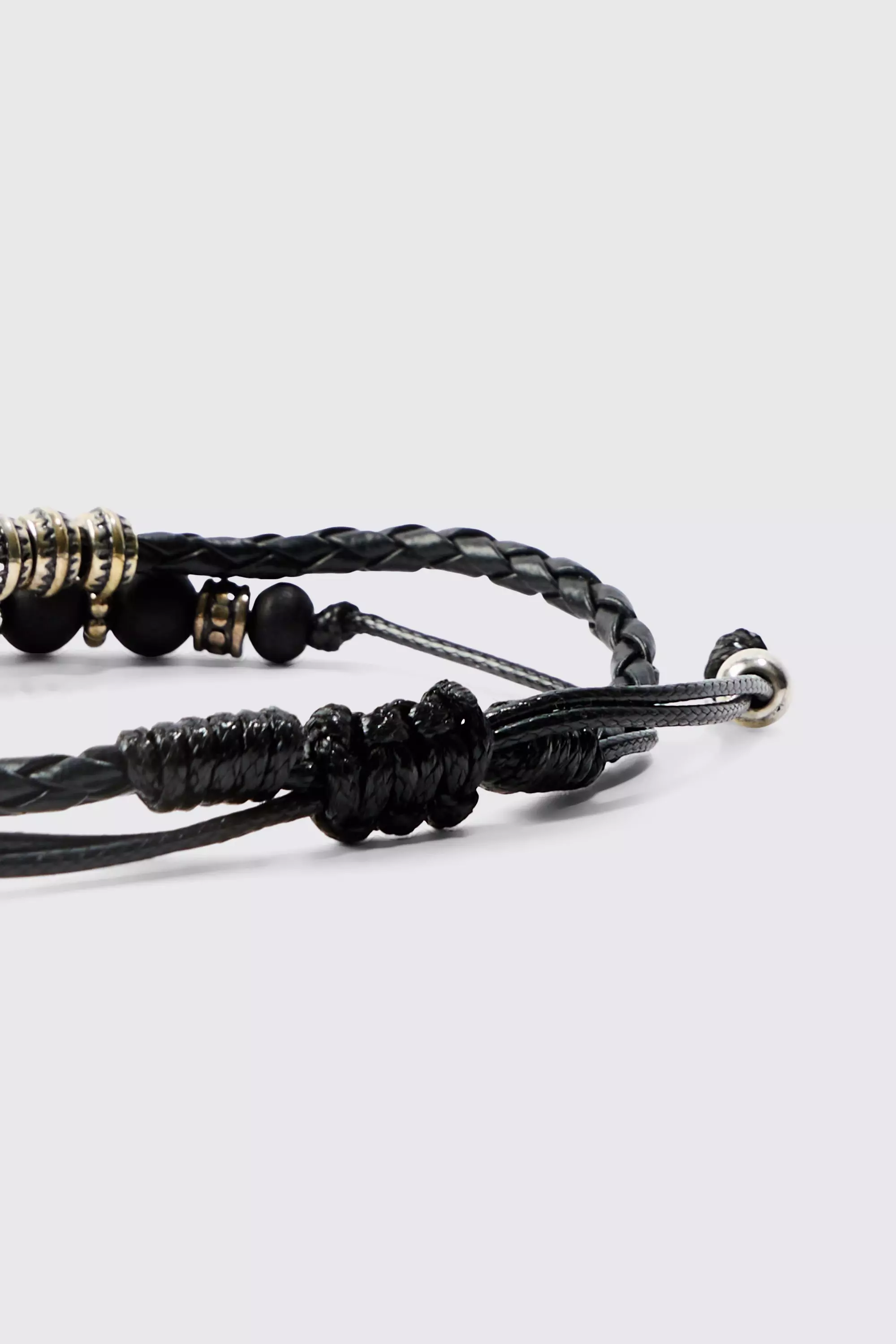 Black Verstelbare Zwarte Armbanden Met Kruis (2 Stuks) alternatieve afbeelding