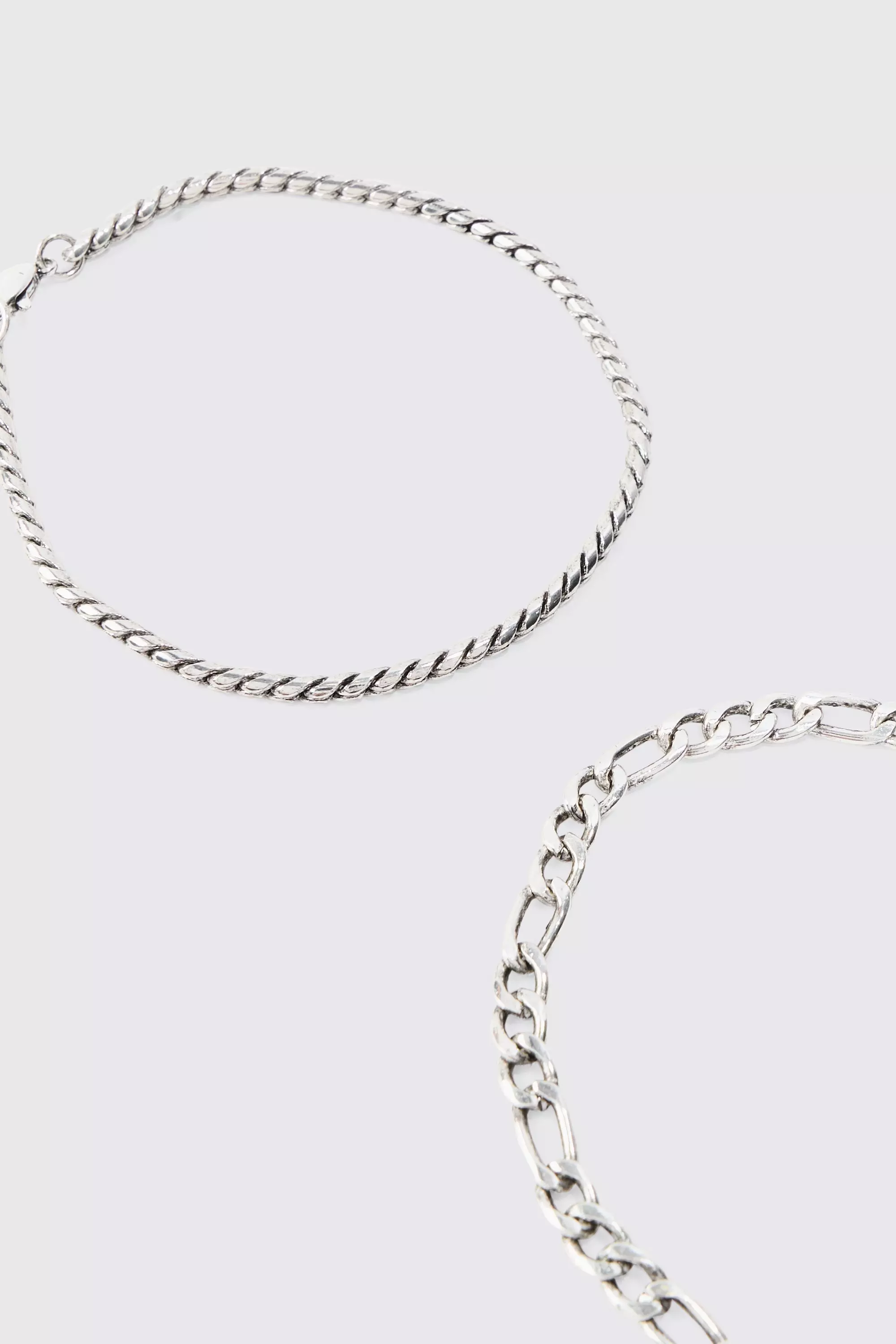 2 Pack Chain Bracelets In Silver alternative image