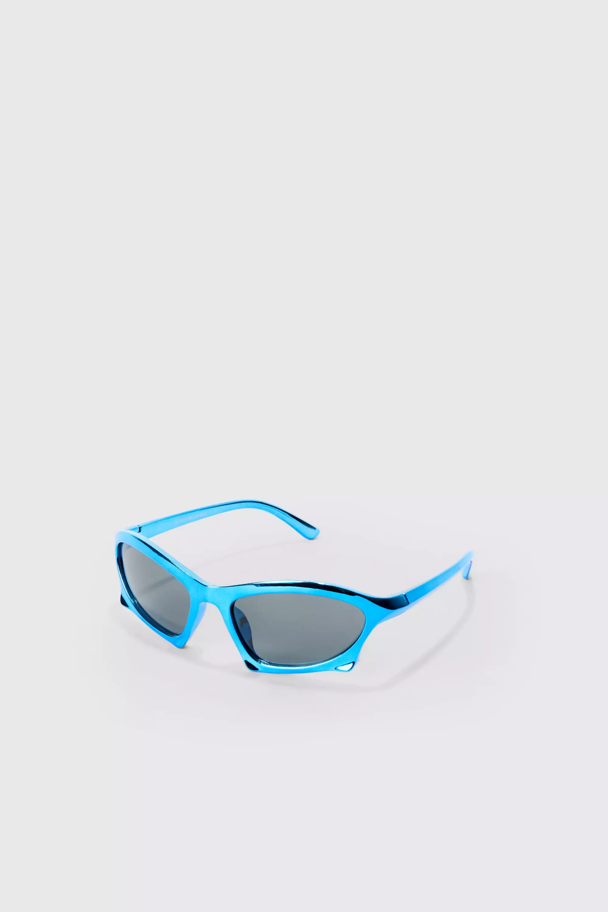 Curved Frame Racer Sunglasses In Cobalt Cobalt