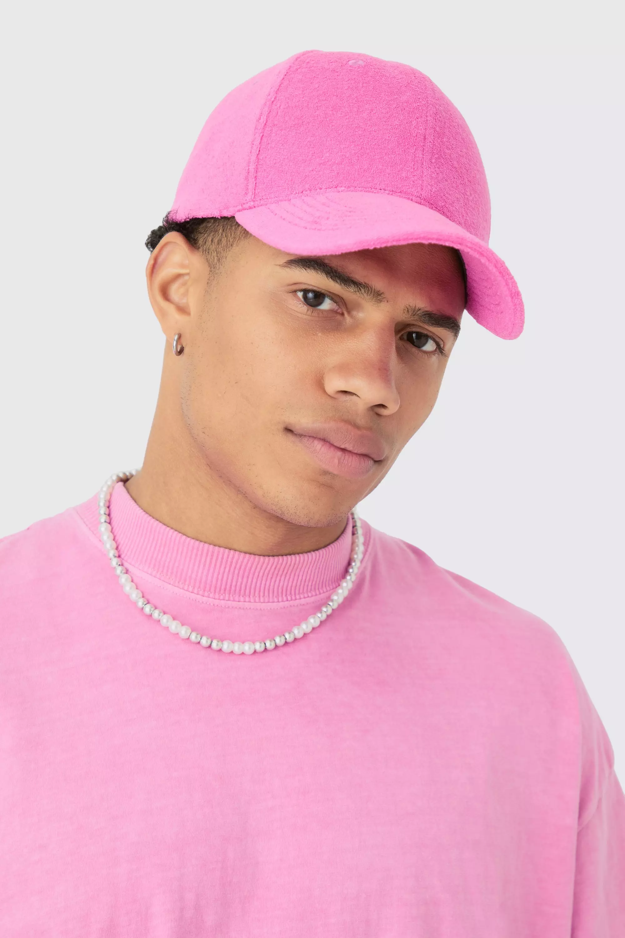 Towelling Cap In Pink Pink