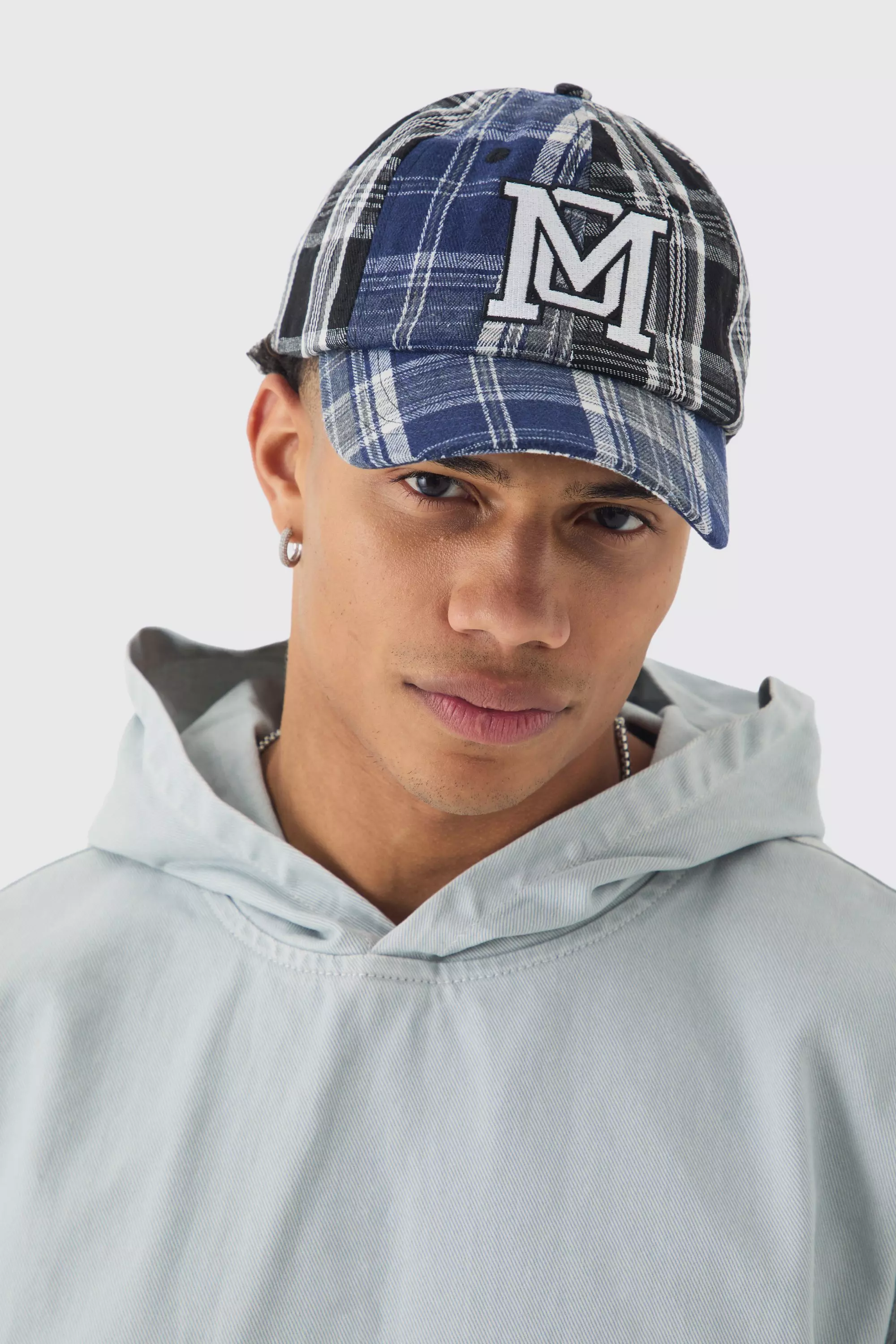 Patchwork Applique Cap In Blue alternative image
