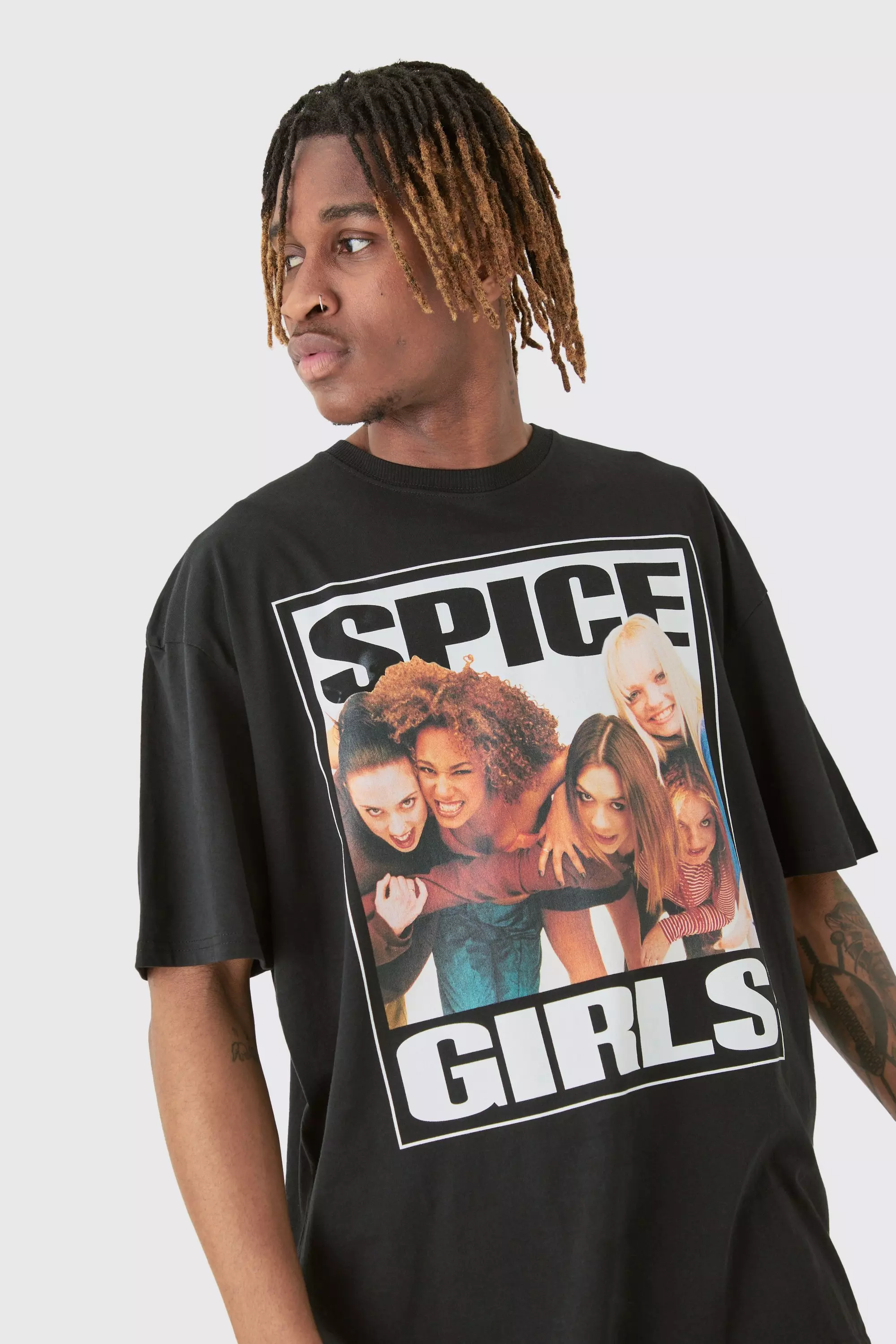 Ecru Tall Spice Girls License T-shirt In Black alternative image