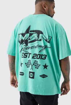Green Plus Man Racer T-shirt In Green