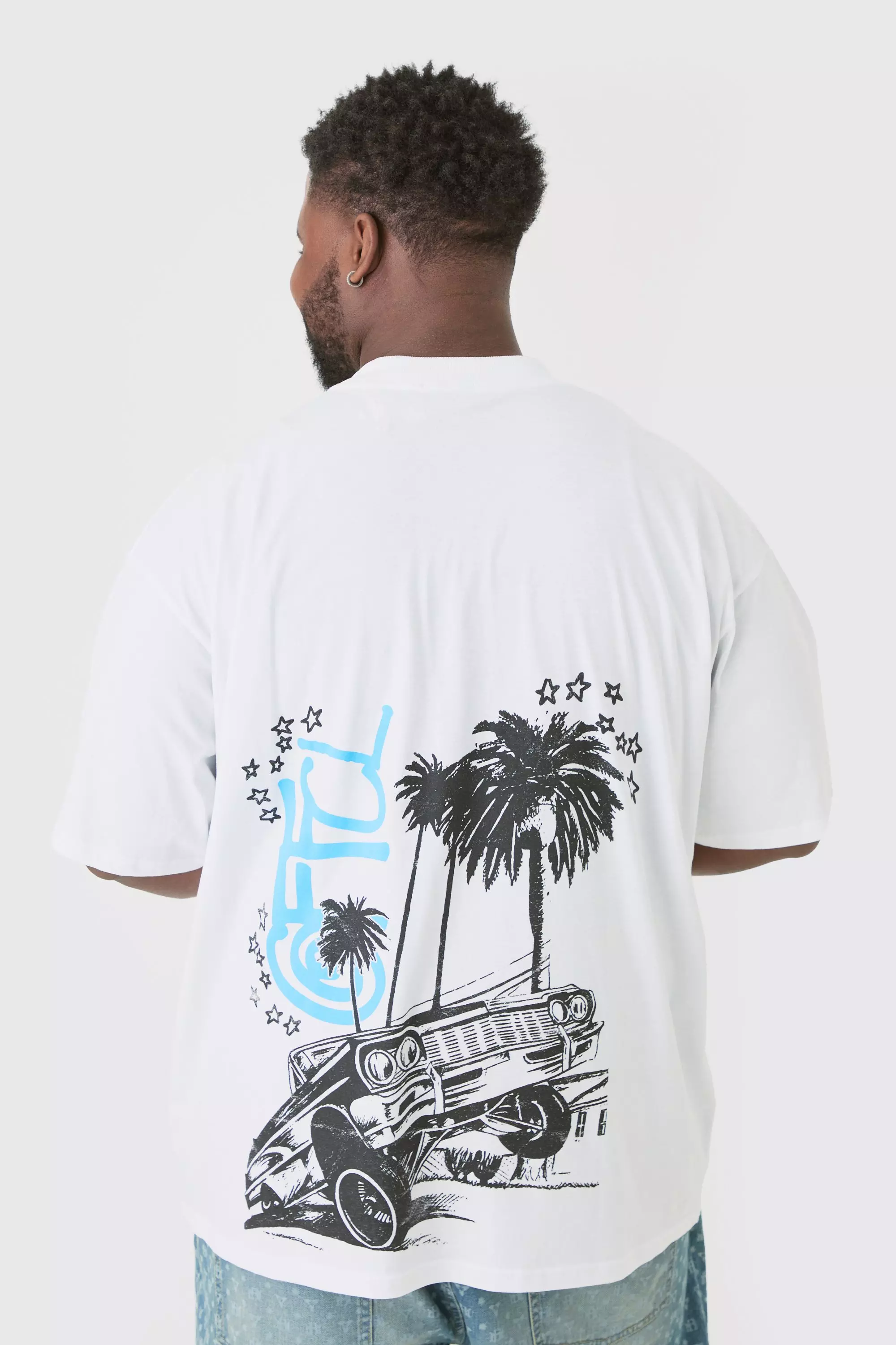 Plus Oversized Ofcl Car T-shirt In White White