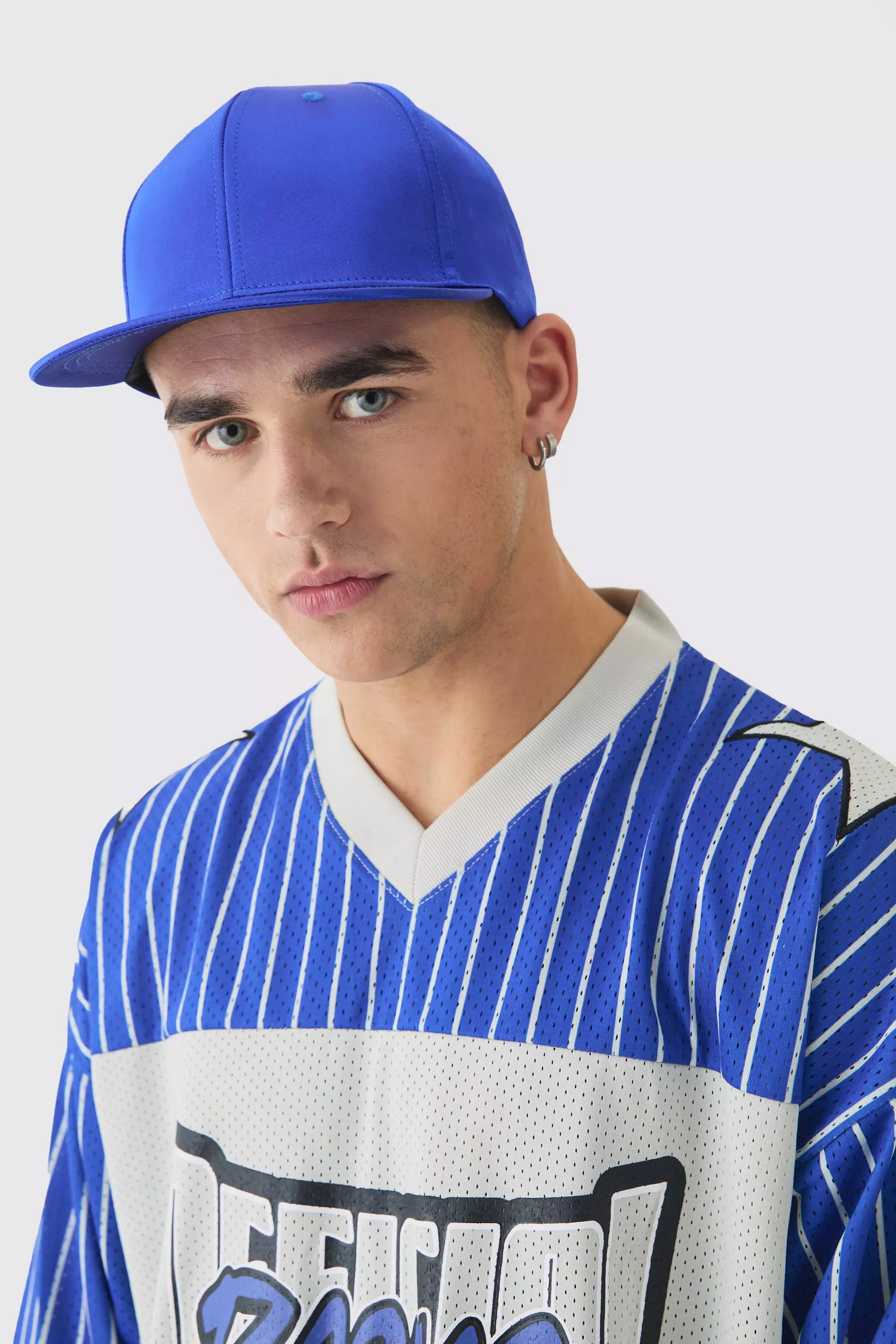 Satin Snapback In Blue Blue