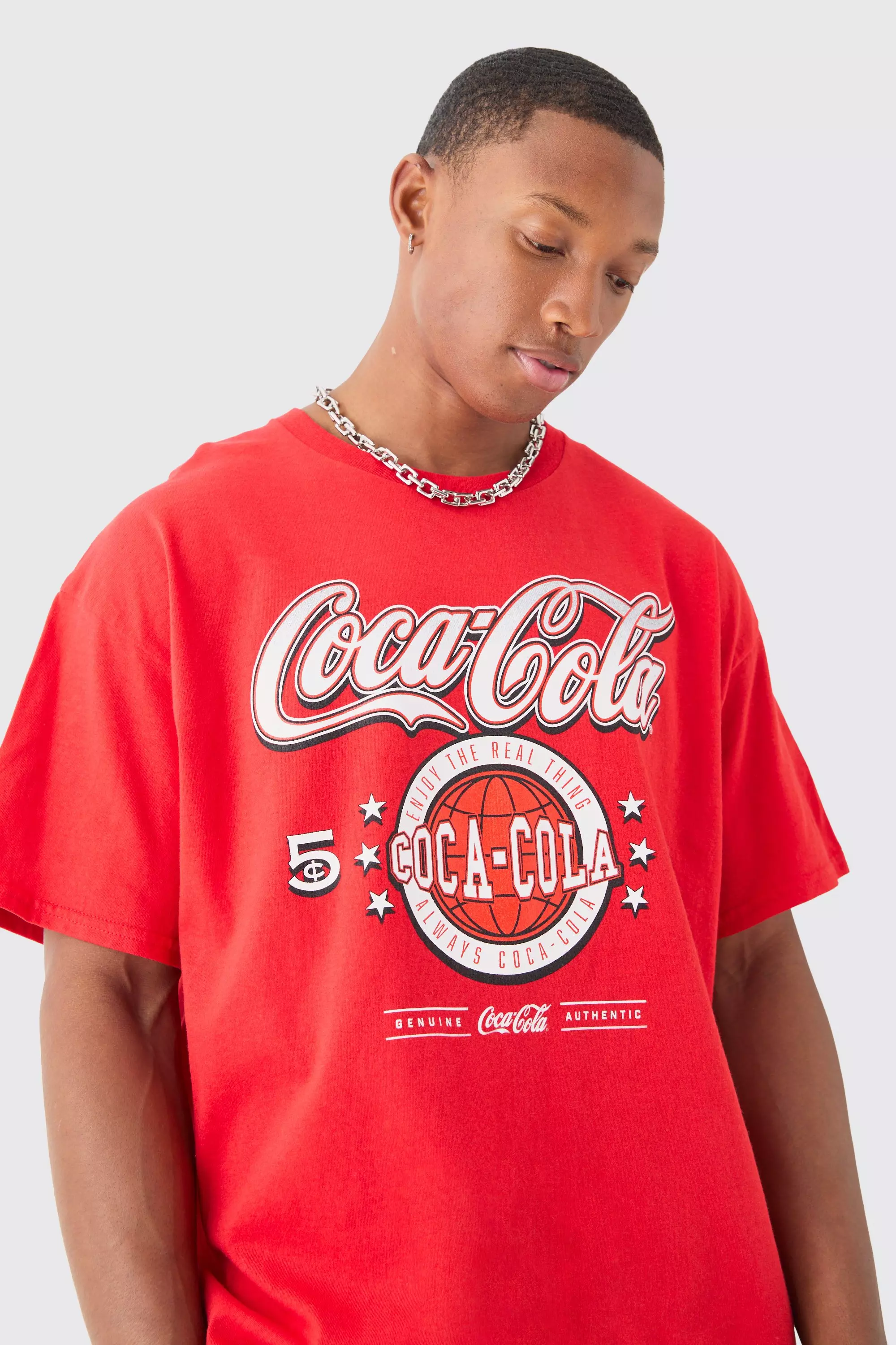 Oversized Coca Cola License T-shirt Red
