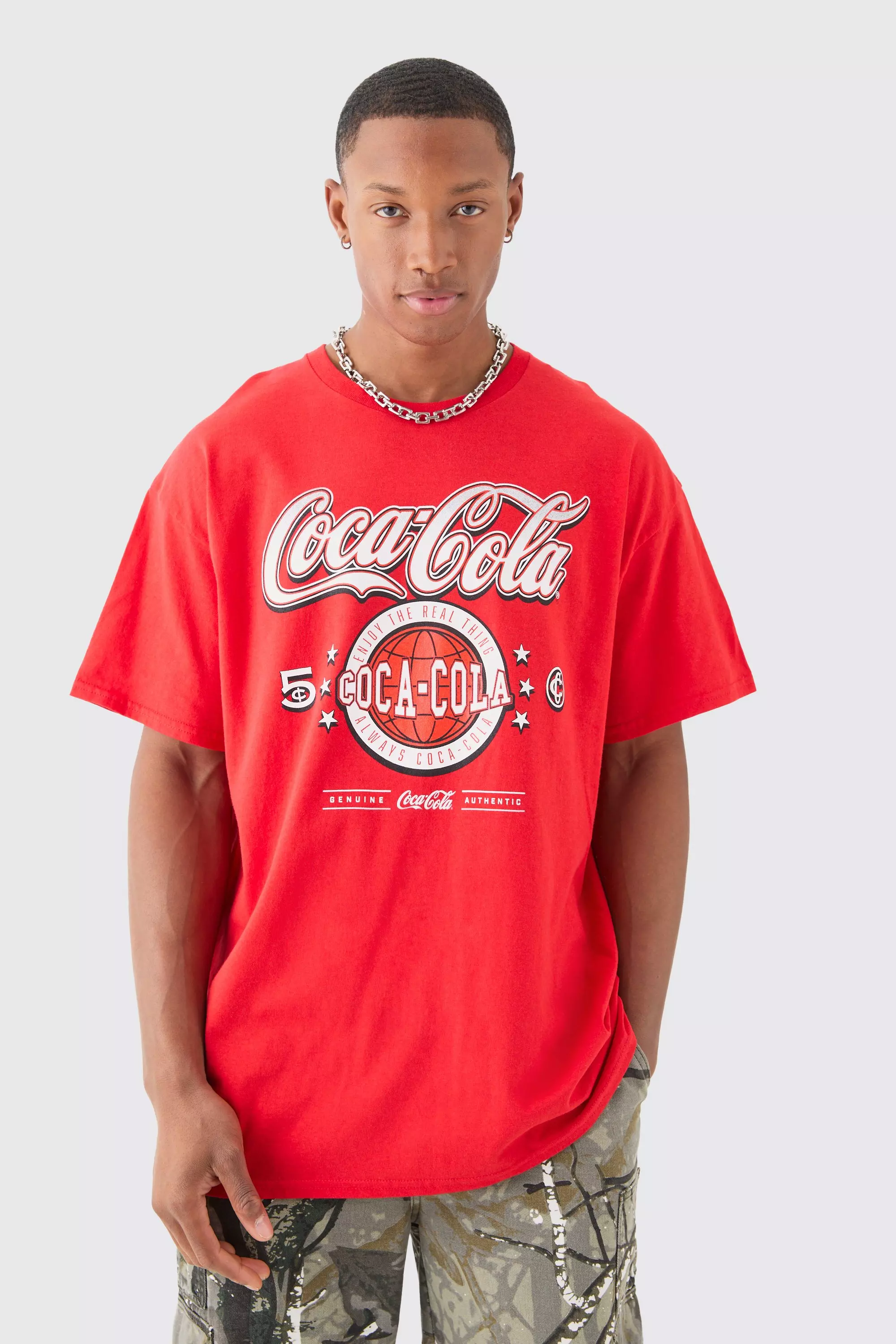 Red Oversized Coca Cola License T-shirt alternative image