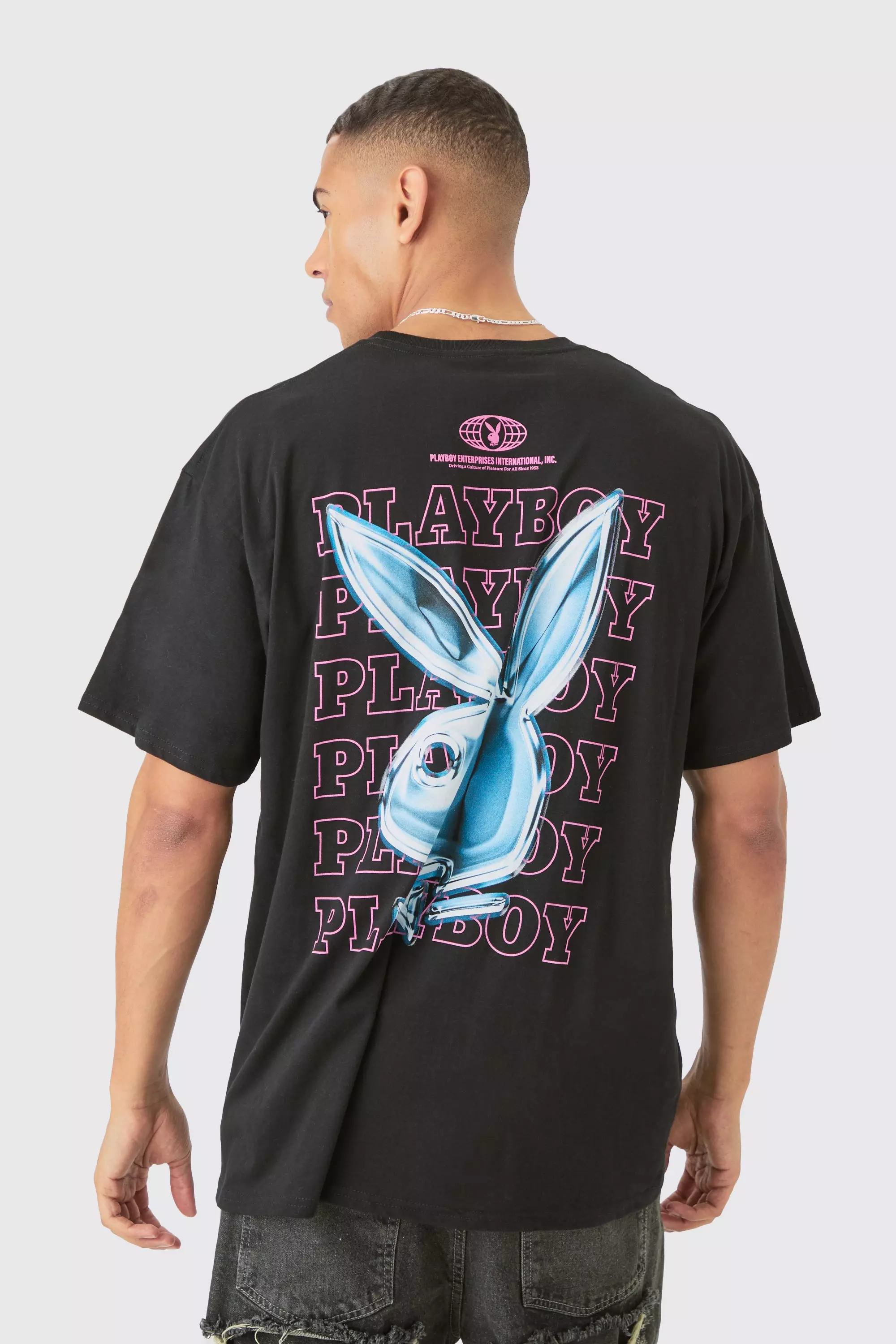 Oversized Playboy License T-shirt Black