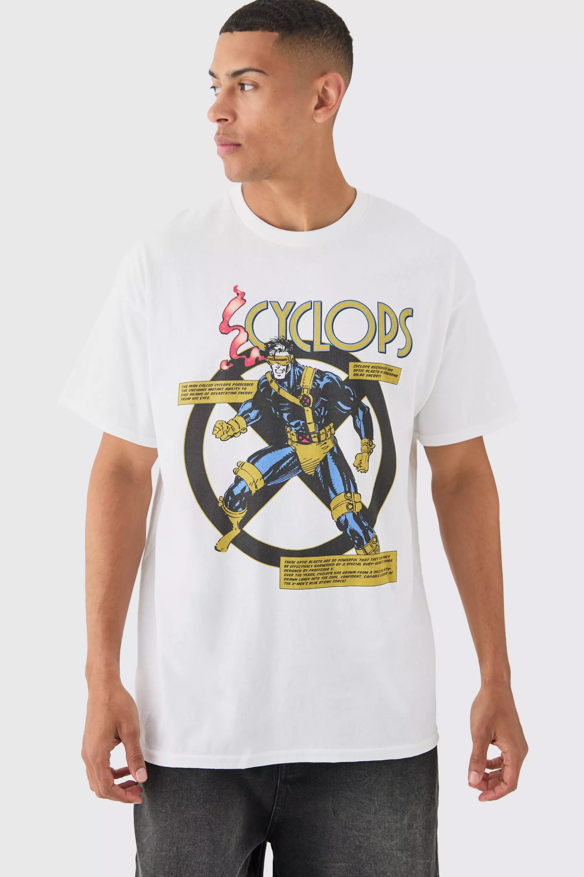 Oversized Marvel Cyclops X-Men License T-shirt White