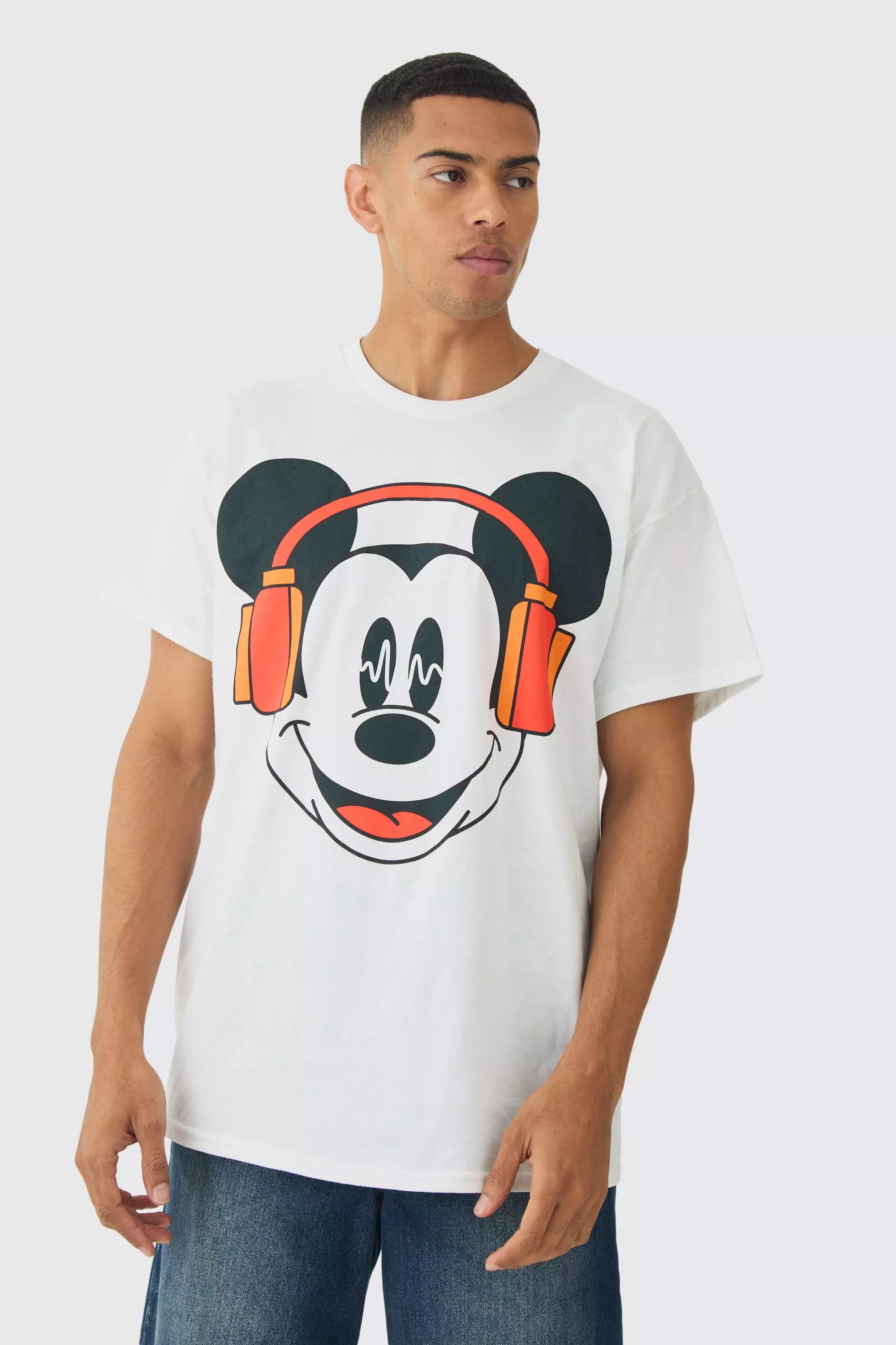 Oversized Mickey Mouse Disney License T-shirt White