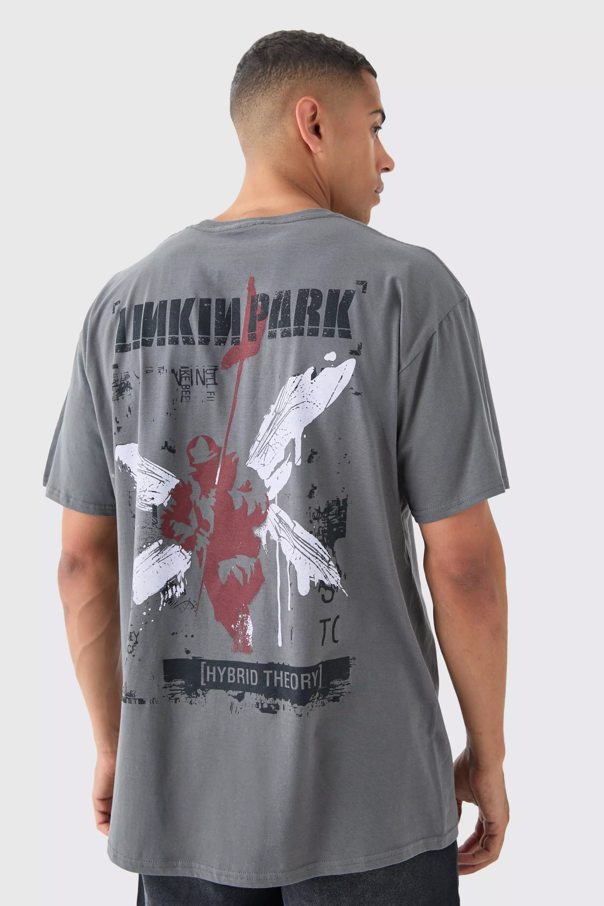 Charcoal Oversized Gelicenseerd Linkin Park T-Shirt alternatieve afbeelding