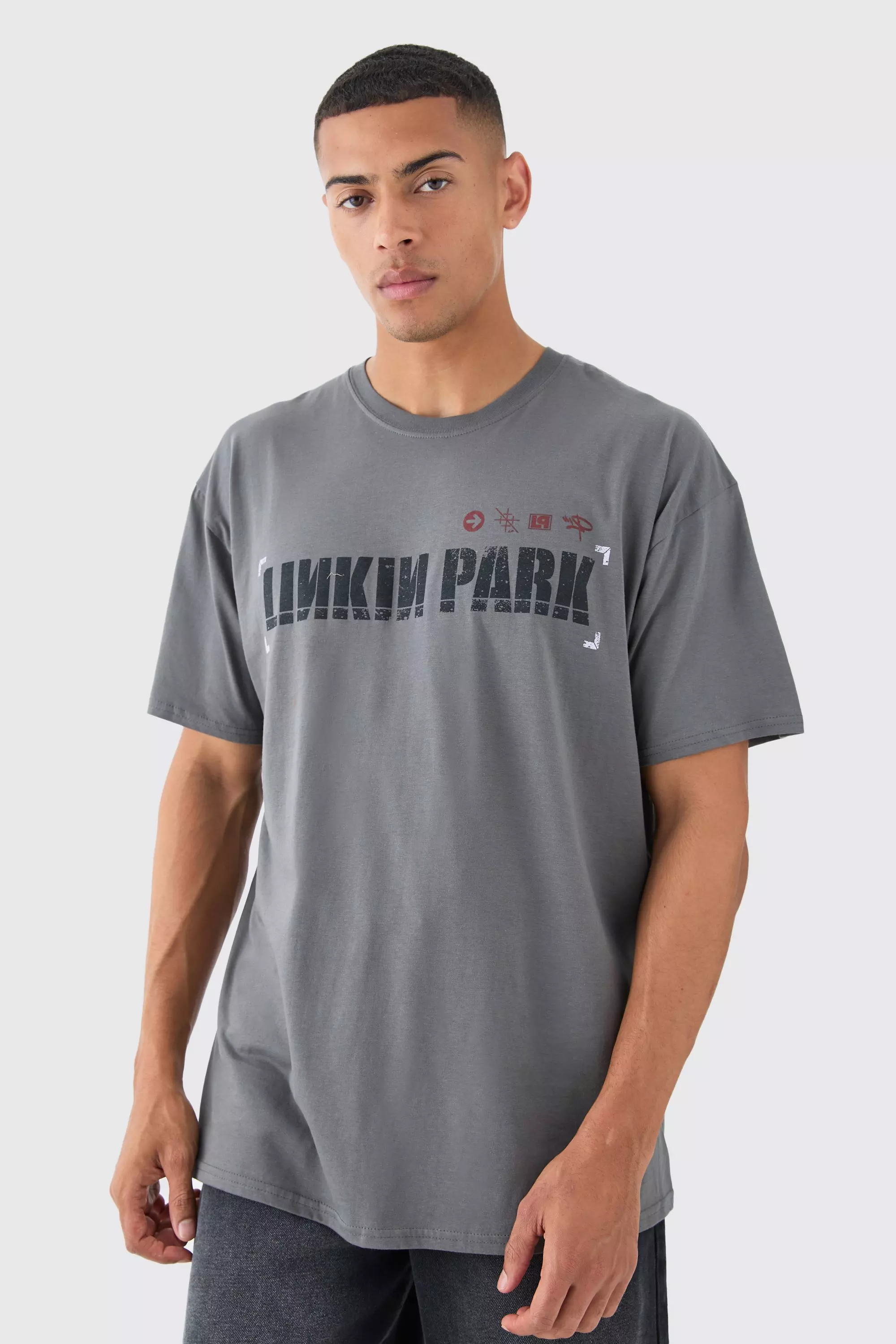 Oversized Linkin Park Wash License T-shirt | boohooMAN USA