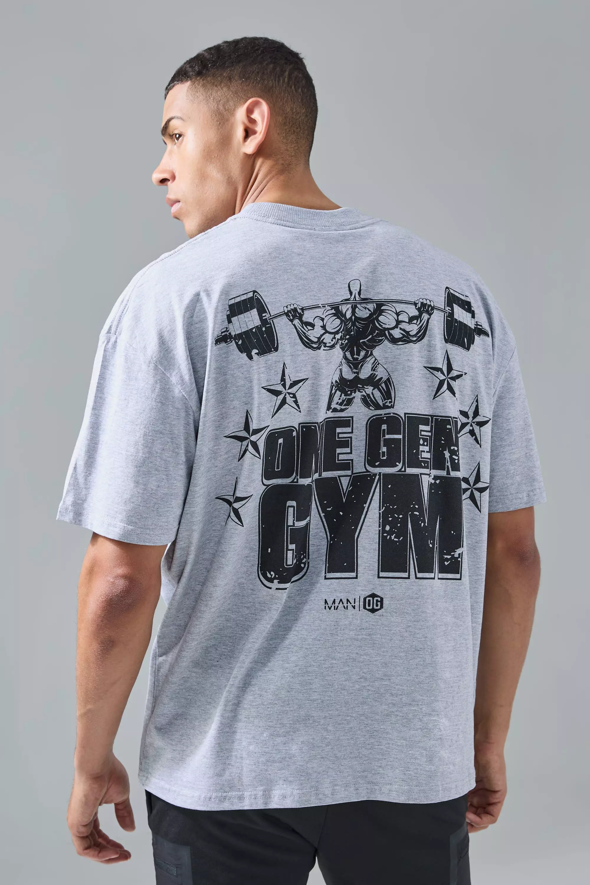 Grey Man Active X Og Gym Oversized Xxl Back Print T-shirt
