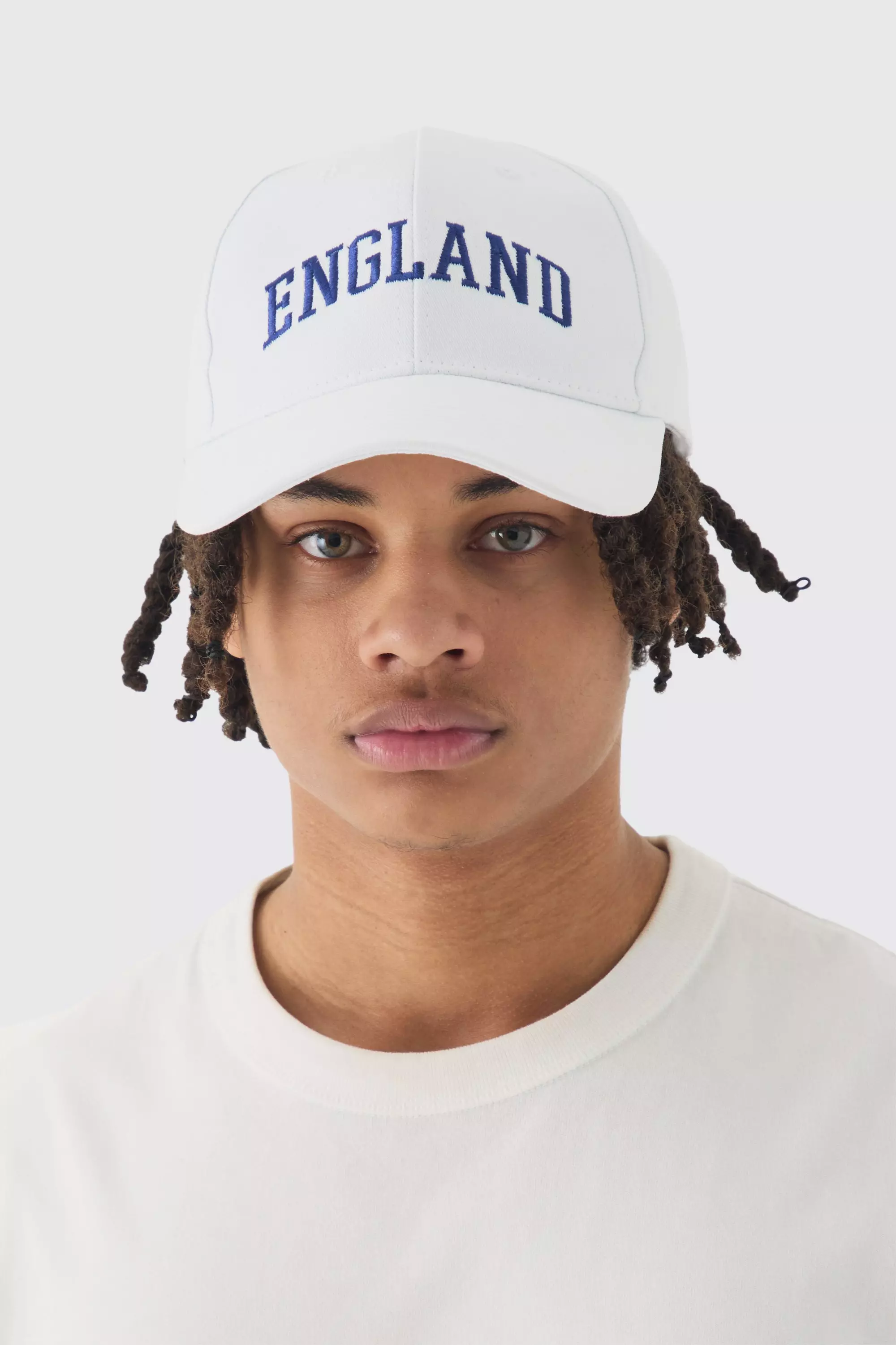 England Embroidered Cap In White White