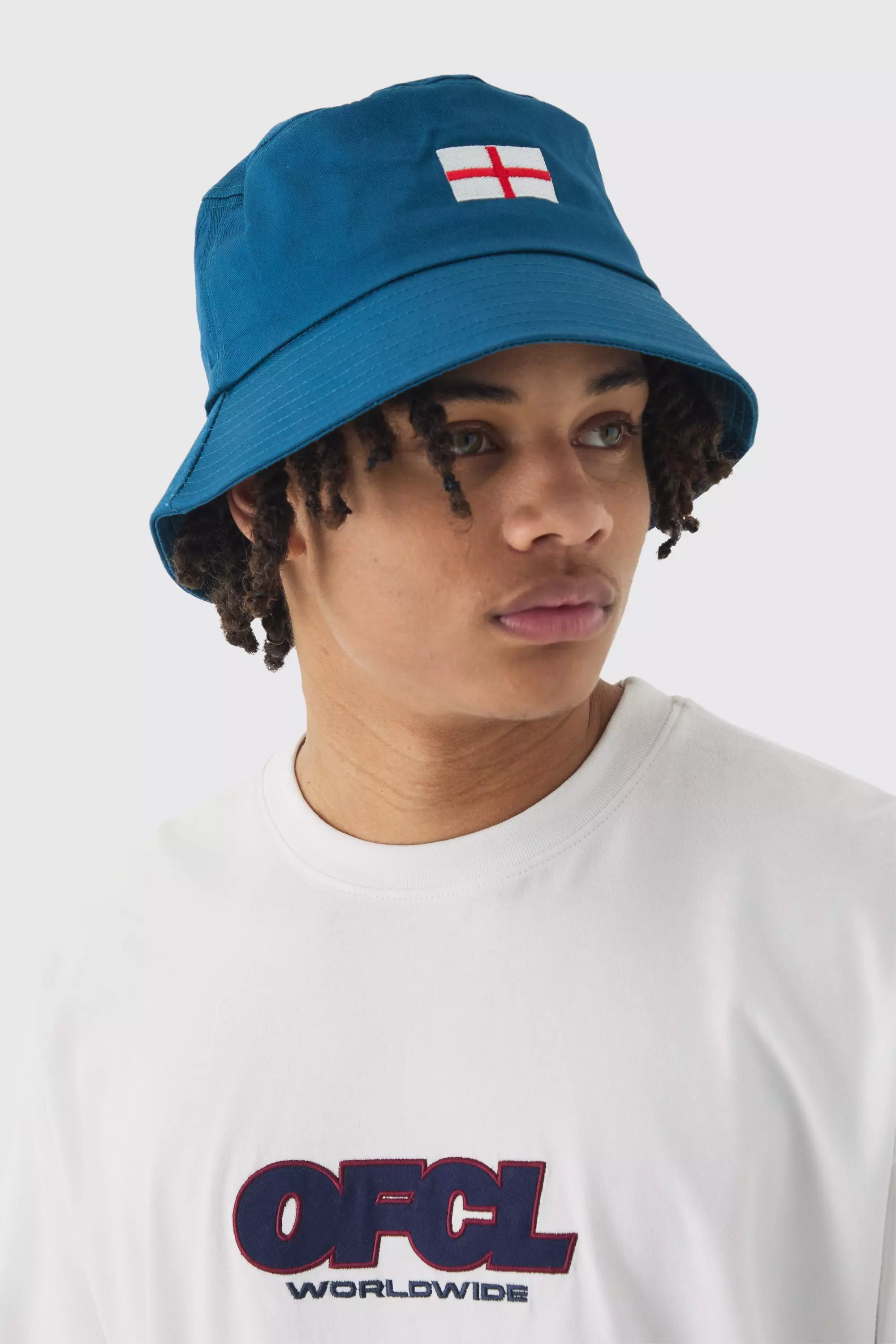 England Embroidered Bucket Hat In Blue Blue