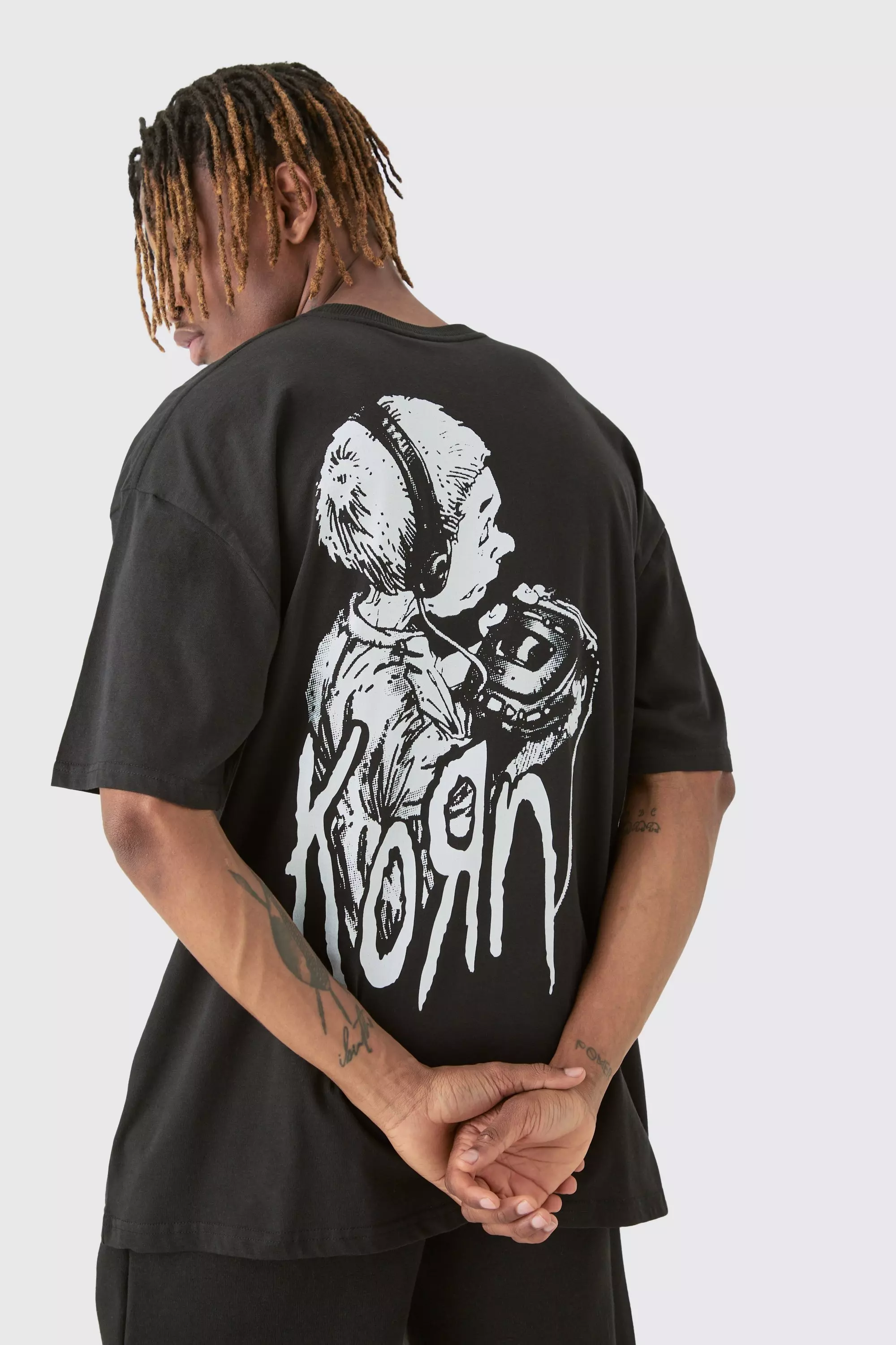 Tall Oversized Korn License T-shirt In Black alternative image