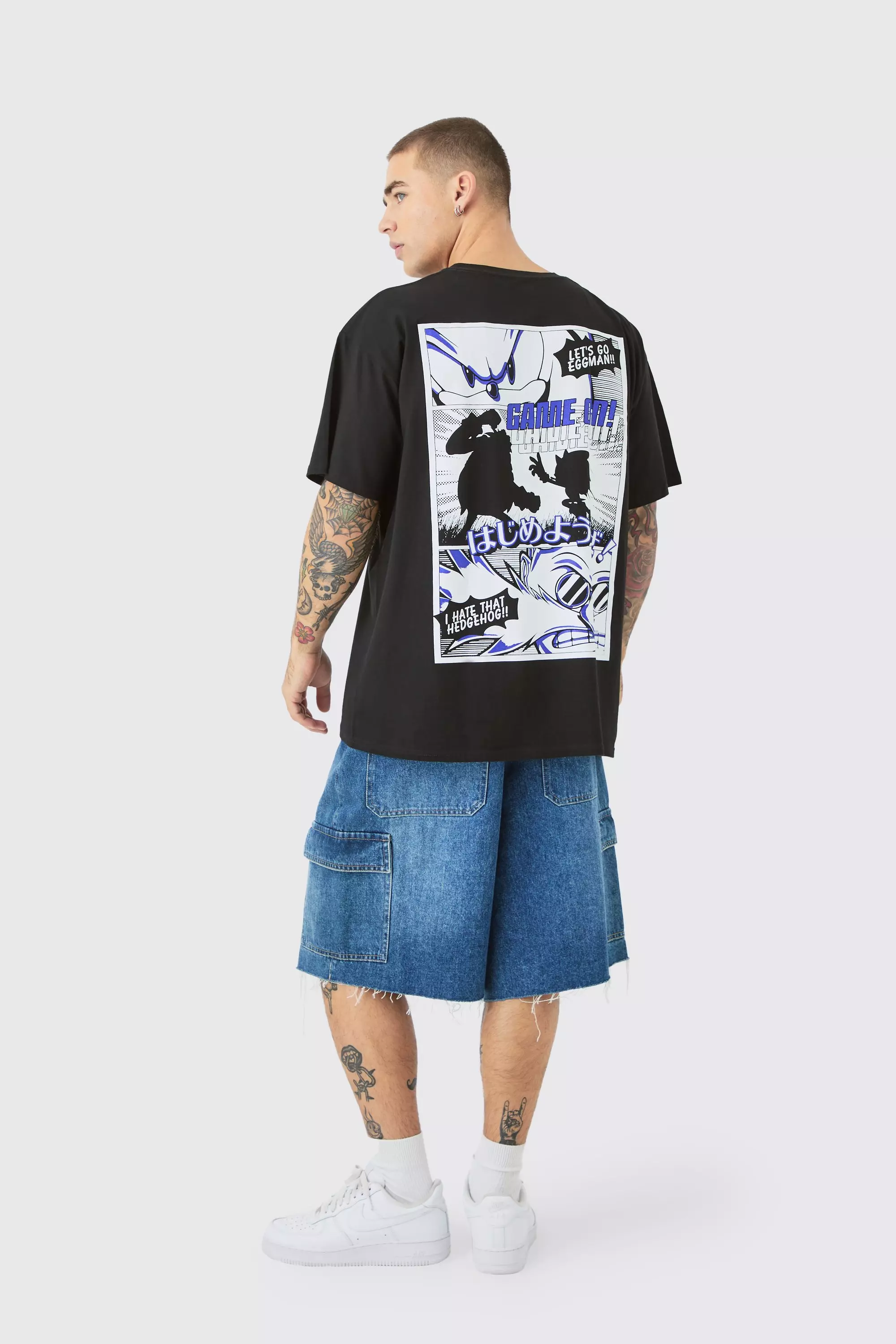 Oversized Sonic The Hedgehog Anime License T-shirt