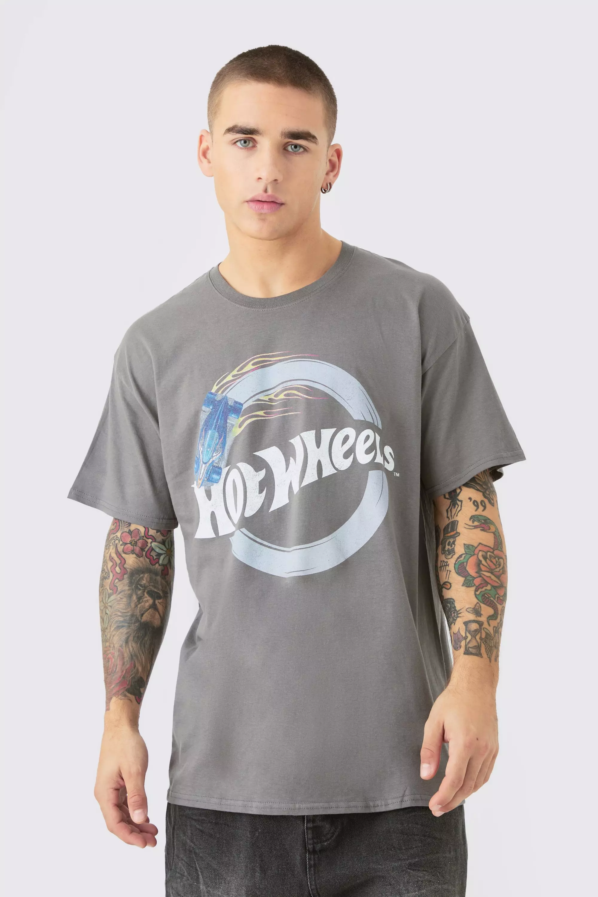 Loose Wash Hot Wheels License Wash T-shirt Charcoal