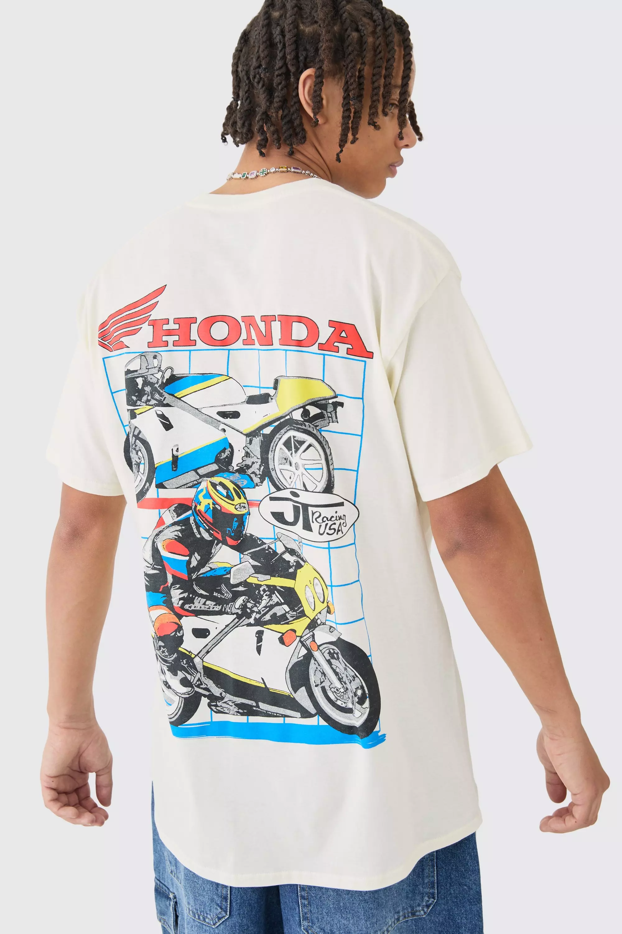 T-Shirt Oversize Ufficiale Honda Jt Racing, Stone immagine alternativa