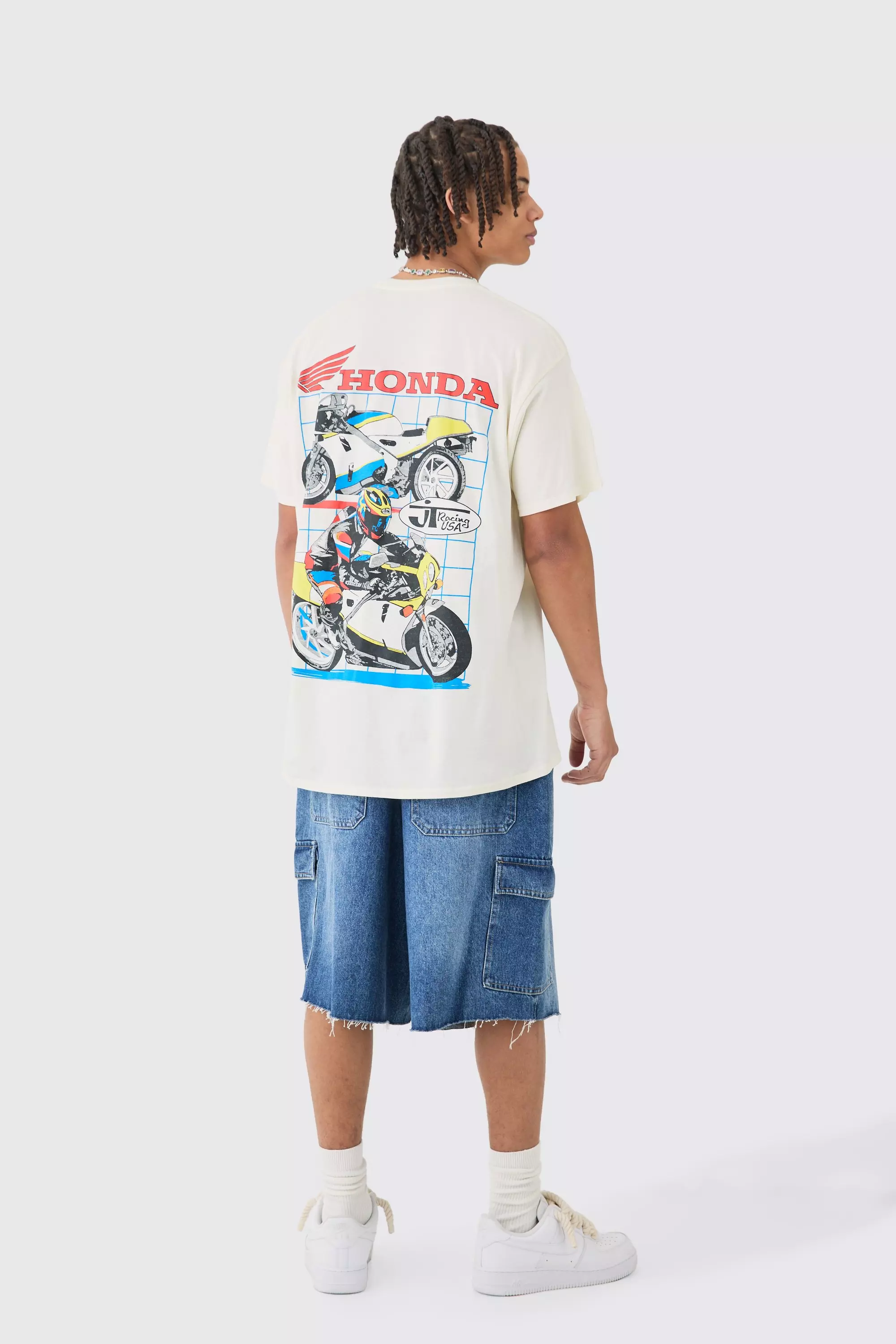 T-Shirt Oversize Ufficiale Honda Jt Racing, Stone immagine alternativa
