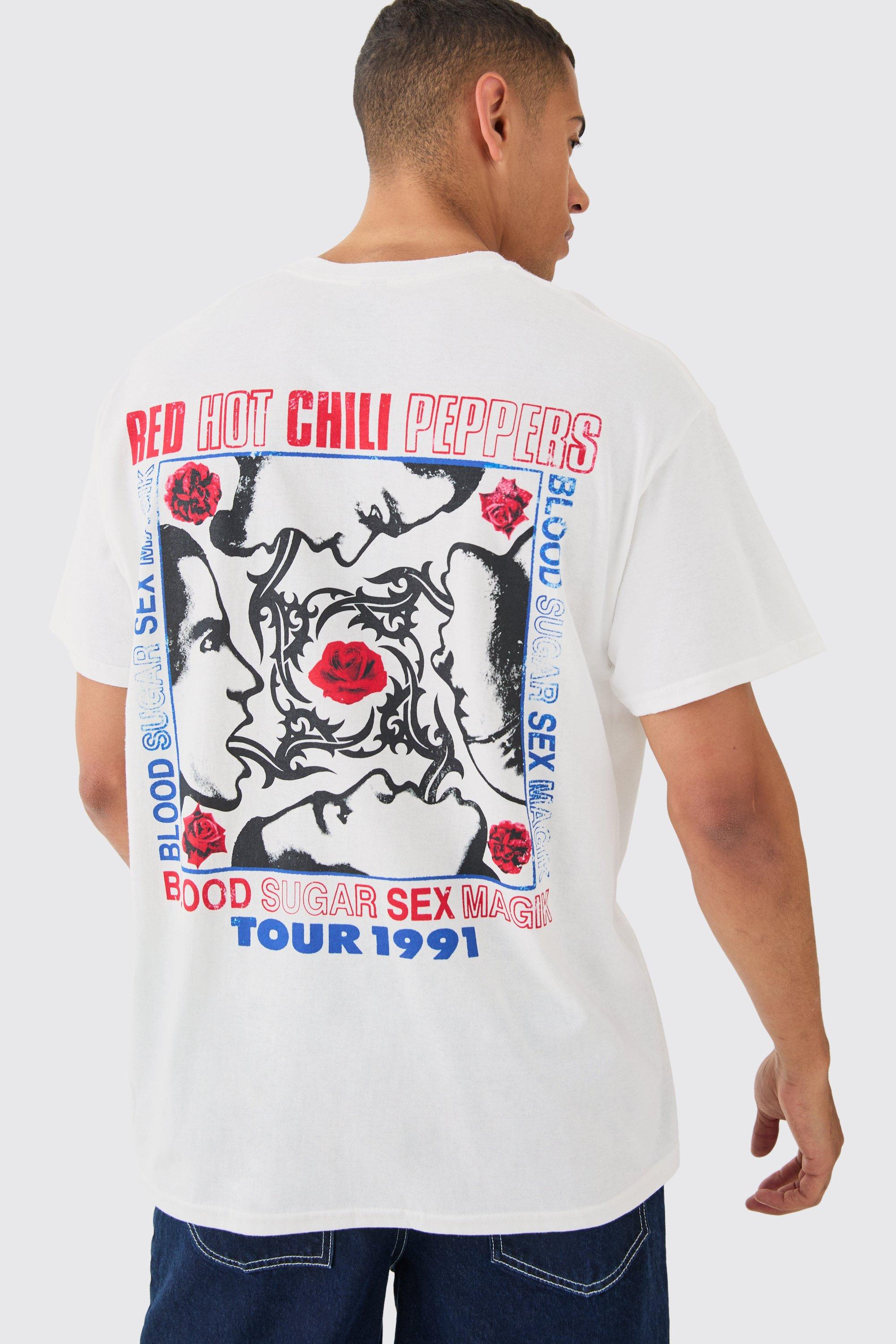 Oversized Red Hot Chili Peppers License T shirt boohooMAN USA