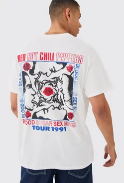 Oversized Red Hot Chili Peppers License T-shirt White