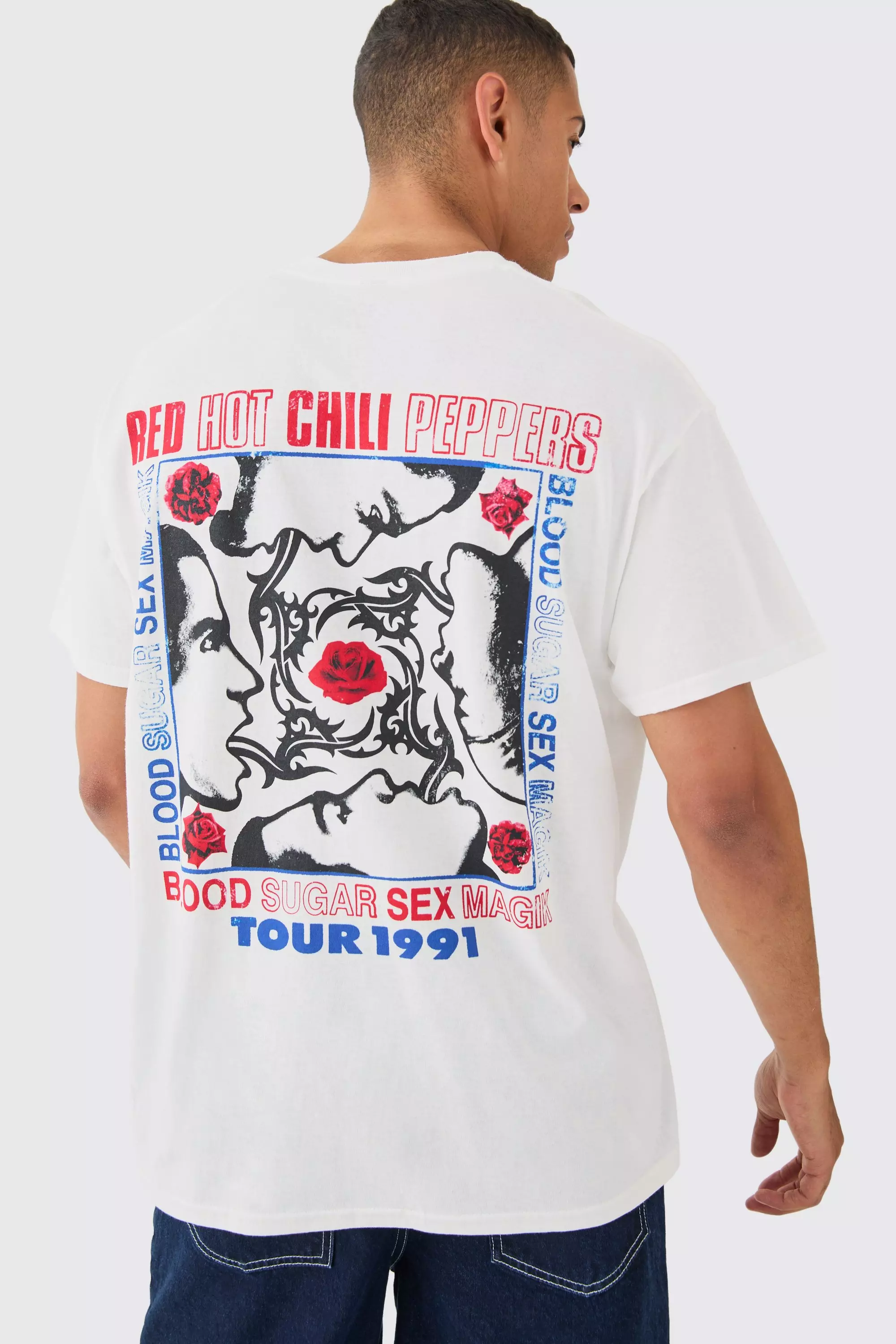 Oversized Red Hot Chili Peppers License T-shirt White