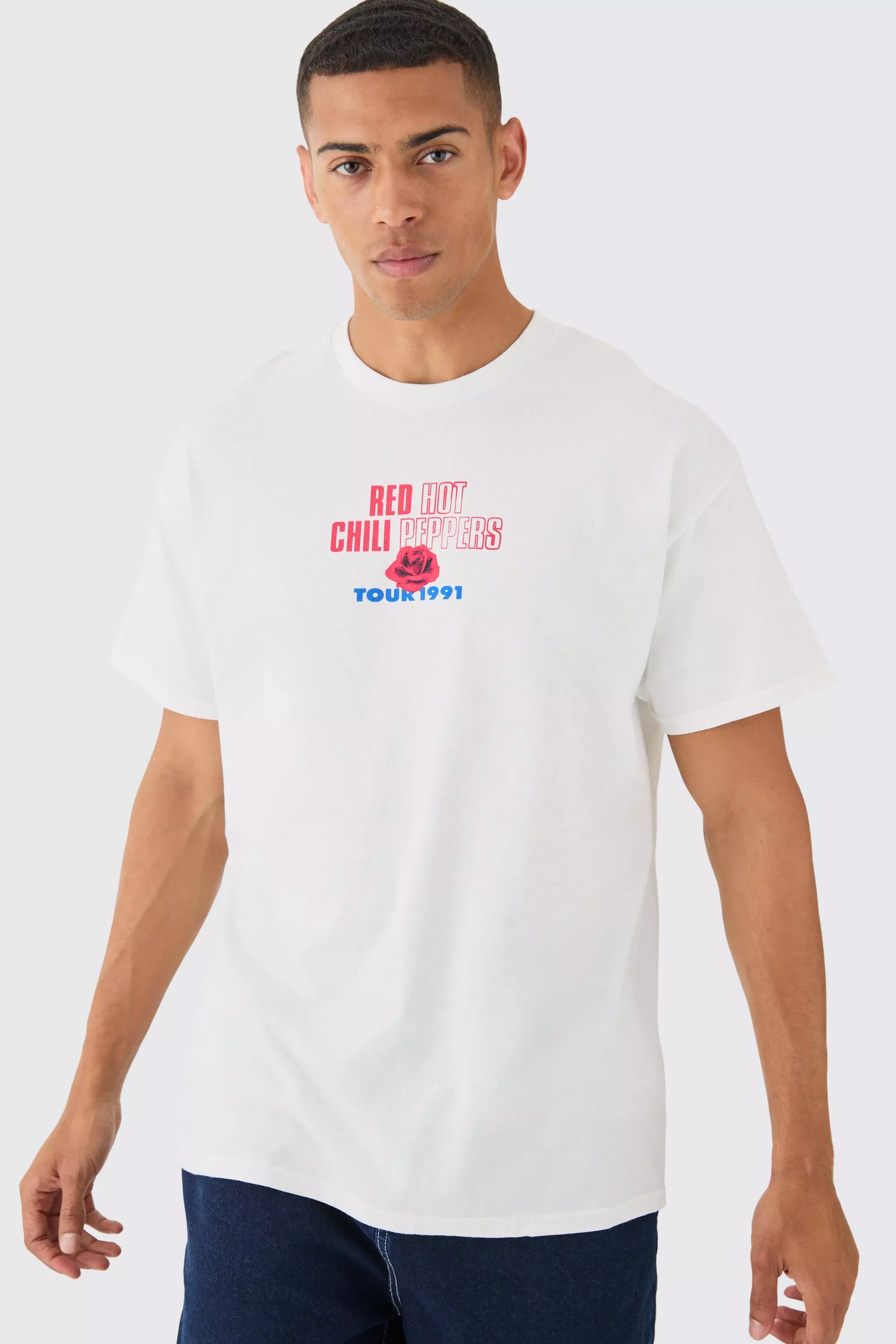 Oversized Red Hot Chili Peppers License T-shirt | boohooMAN USA