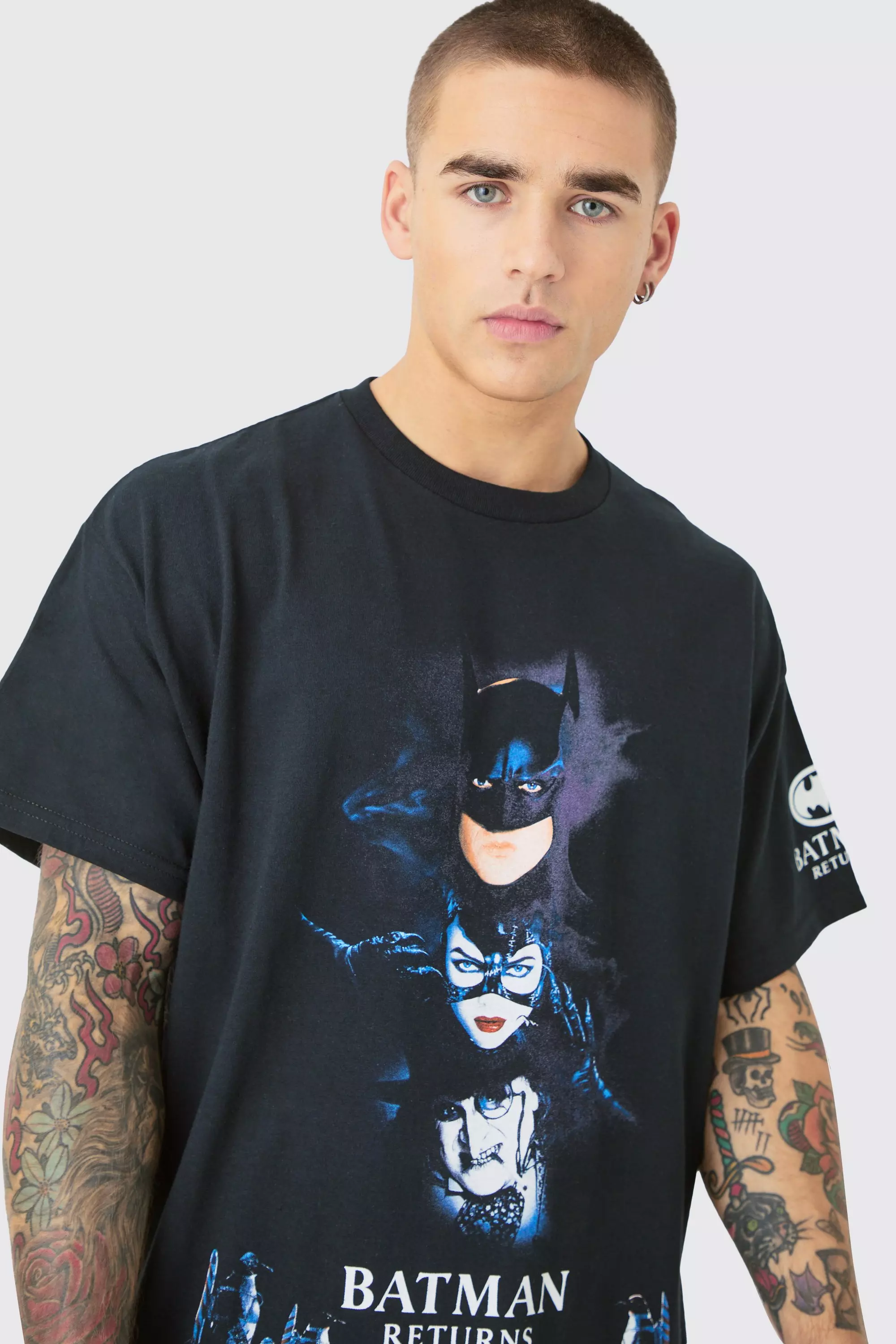 Oversized Batman Returns License T shirt boohooMAN USA