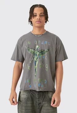 Oversized Nirvana Boxy License T-shirt Charcoal