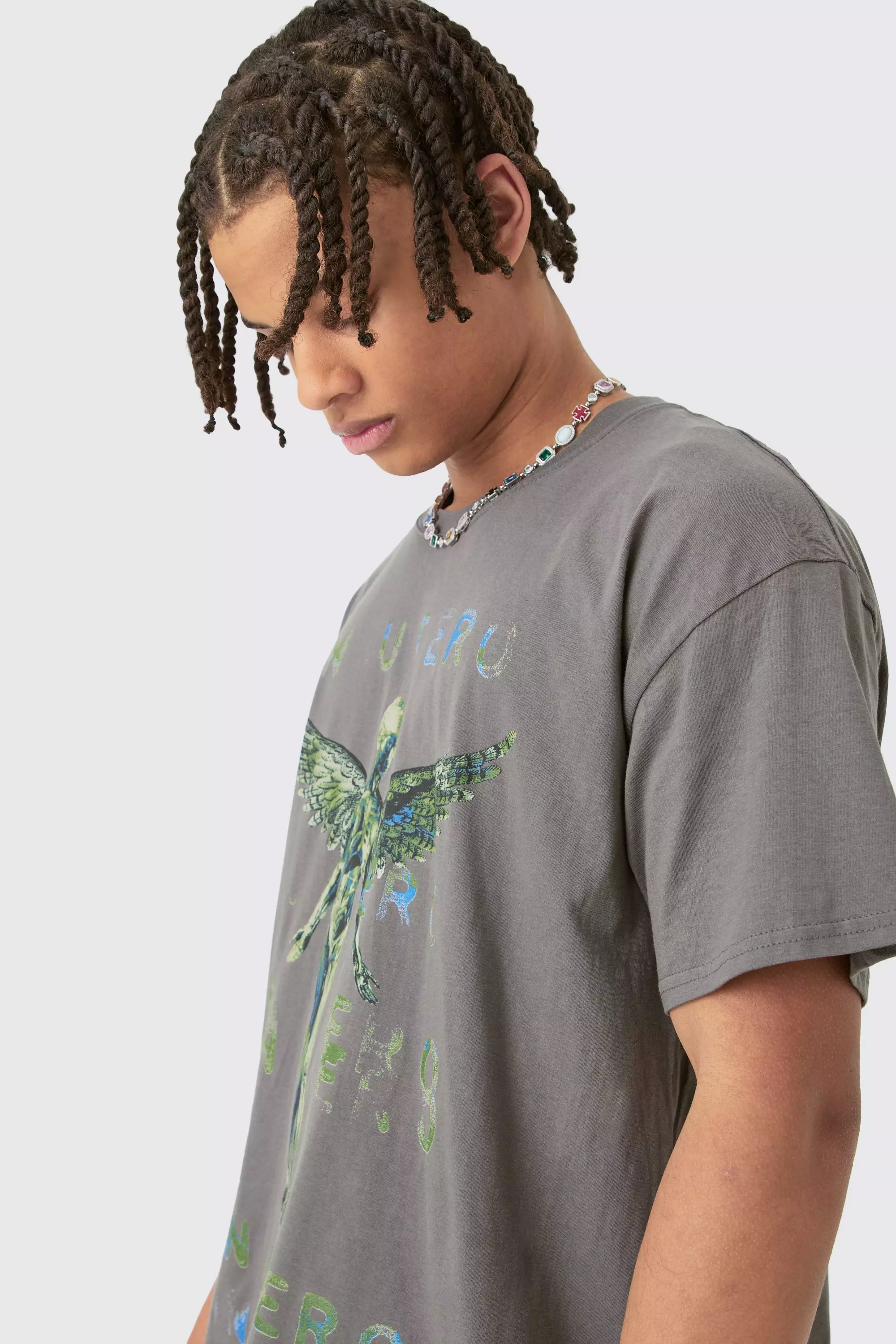 Charcoal Loose Nirvana Boxy License T-shirt alternative image