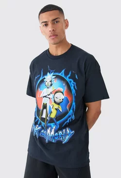 Oversized Rick And Morty License T-shirt Black