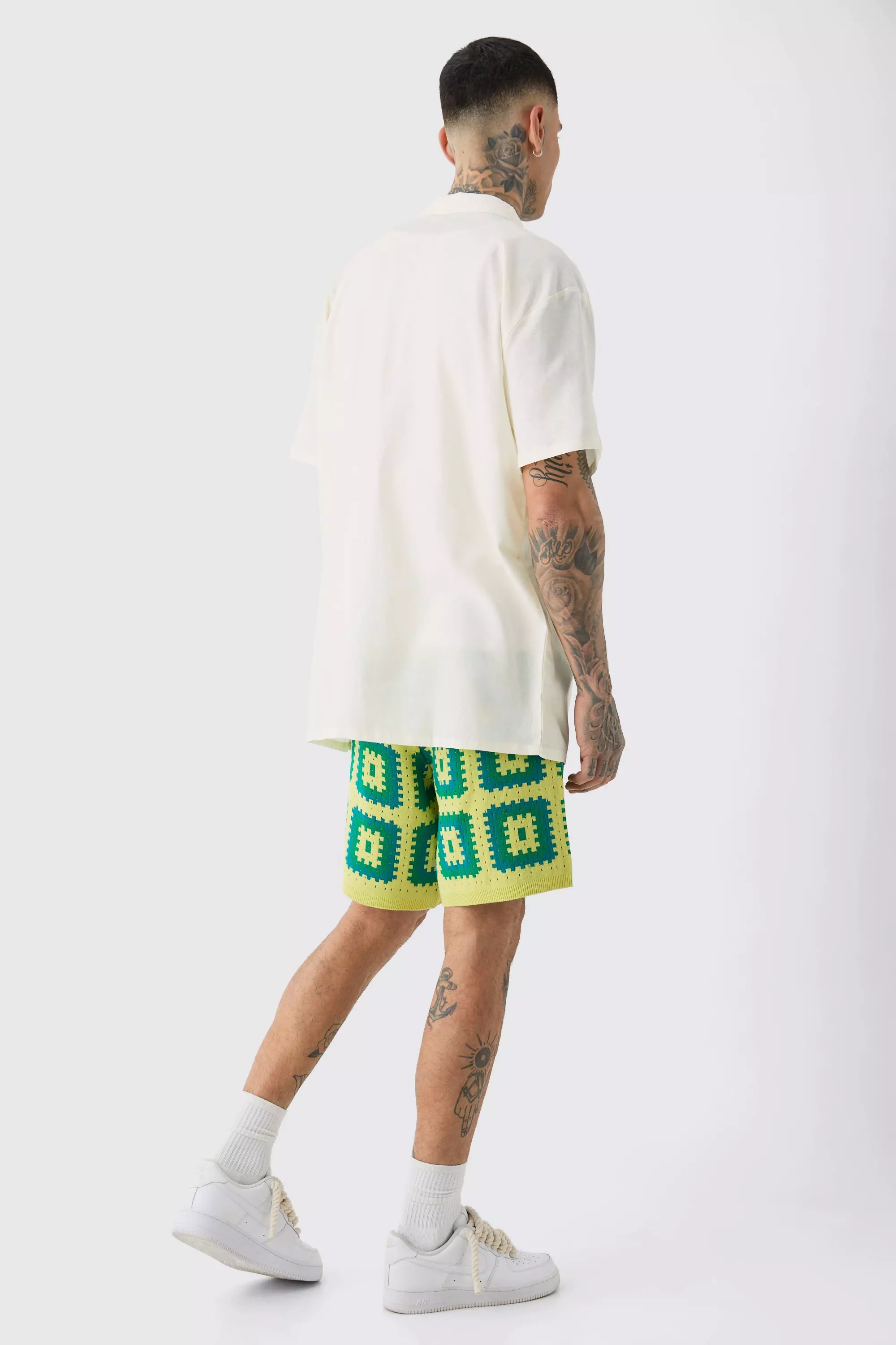 Green Tall Crochet Relaxed Fit Shorts alternative image