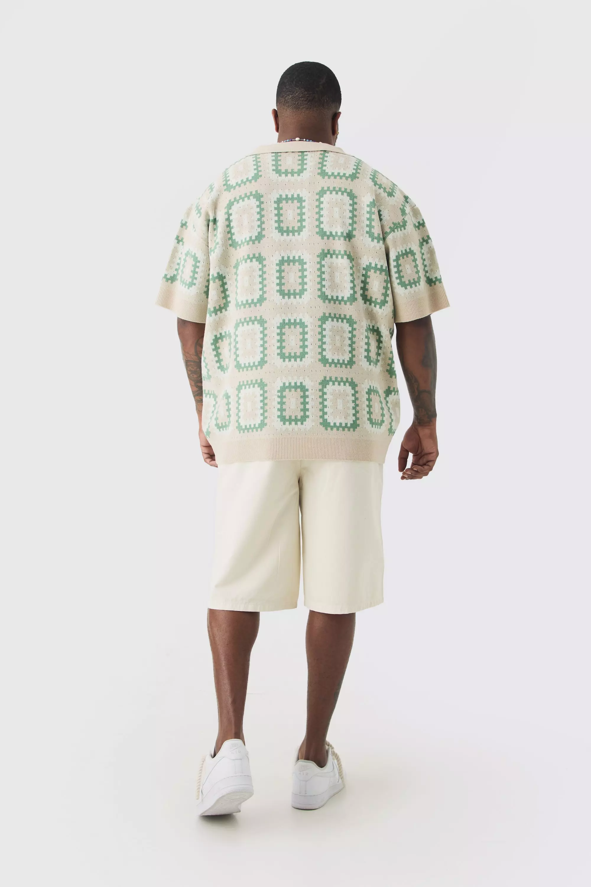 Sage Plus Oversized Revere Crochet Polo alternative image