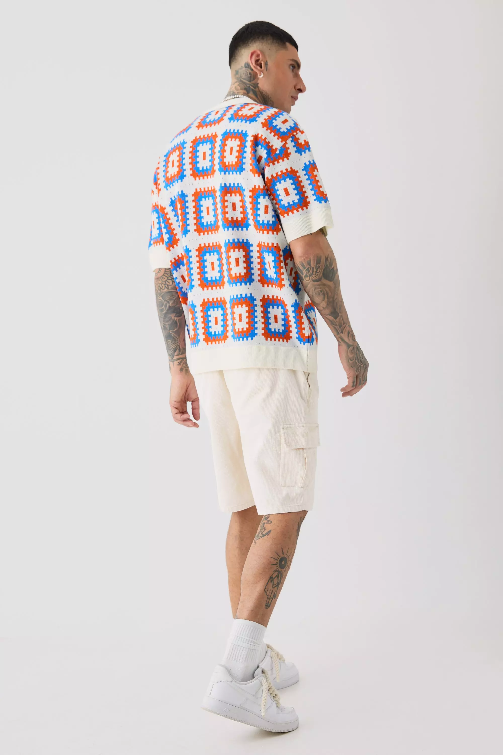 Orange Tall Oversized Revere Crochet Polo alternative image