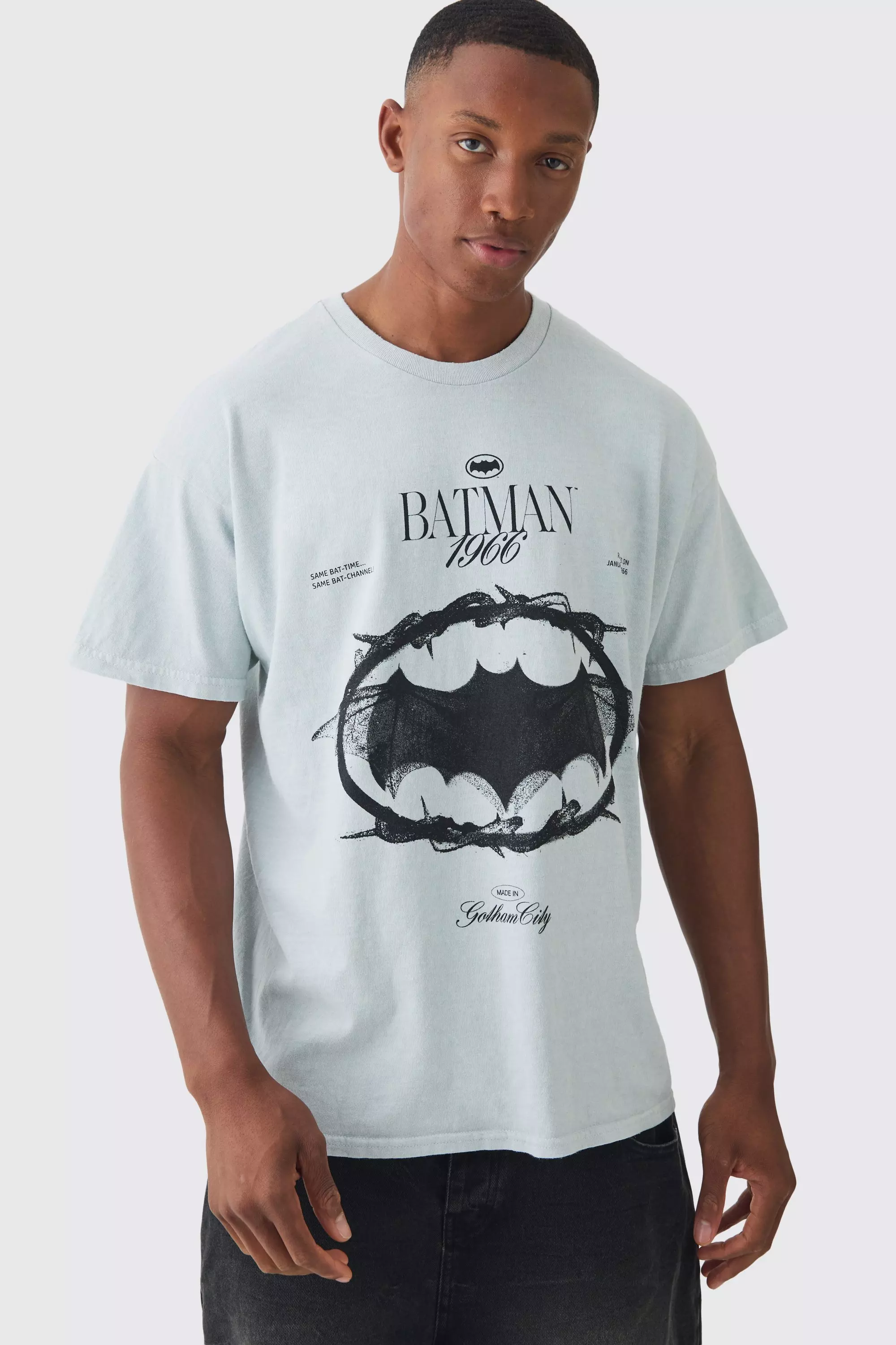 Oversized Vintage Batman License T-shirt Charcoal