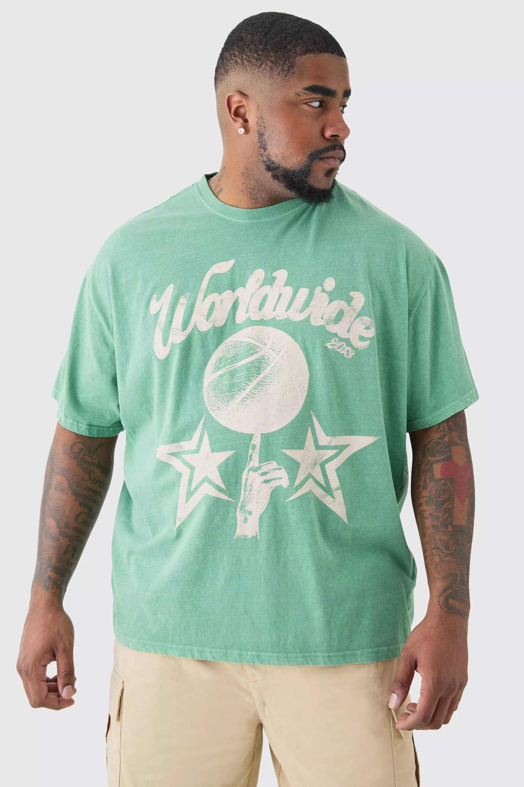 Green Plus Worldwide Baseball T-shirt In Green
