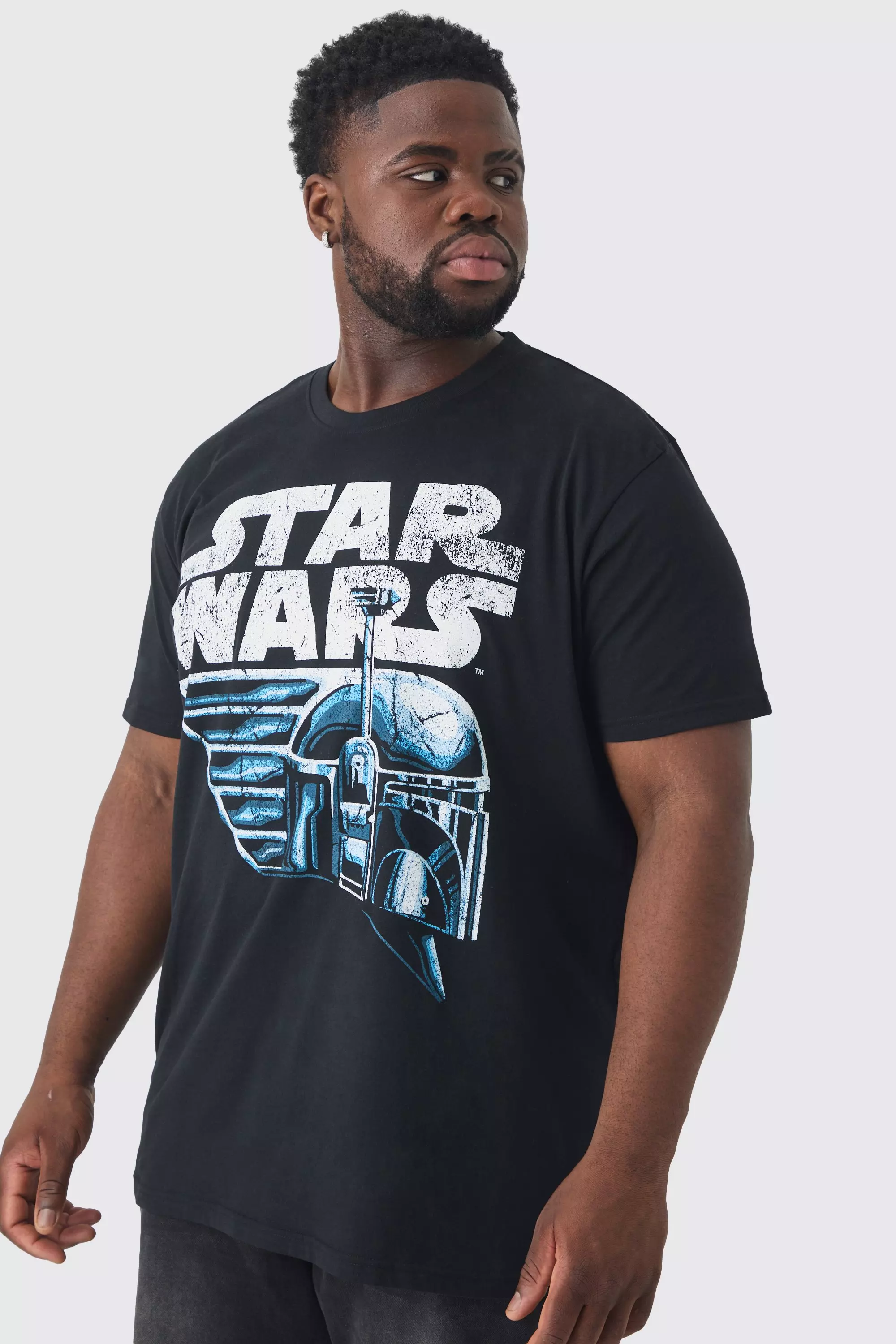 Black Plus Star Wars License Print T-shirt alternative image