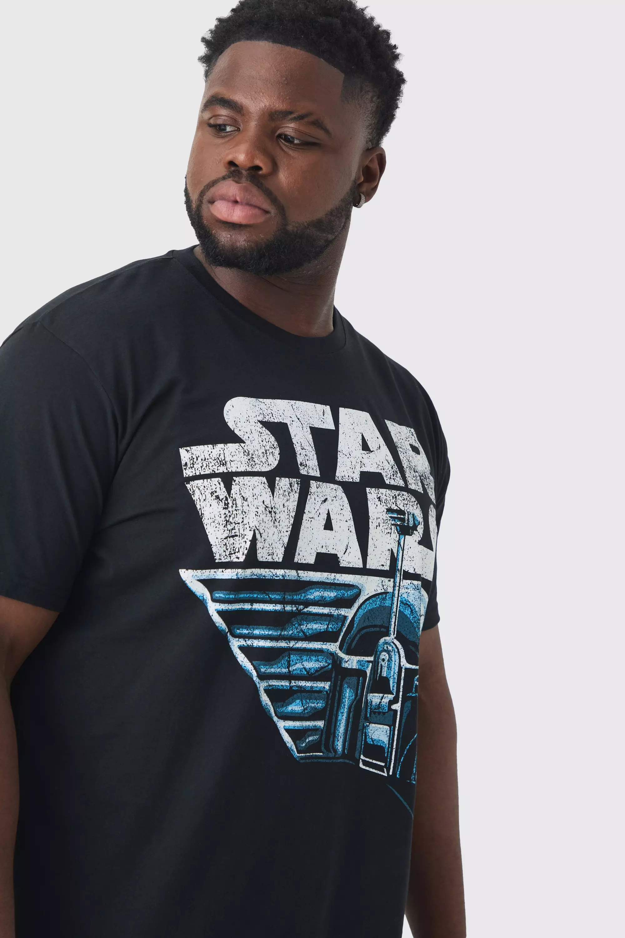 Black Plus Star Wars License Print T-shirt alternative image