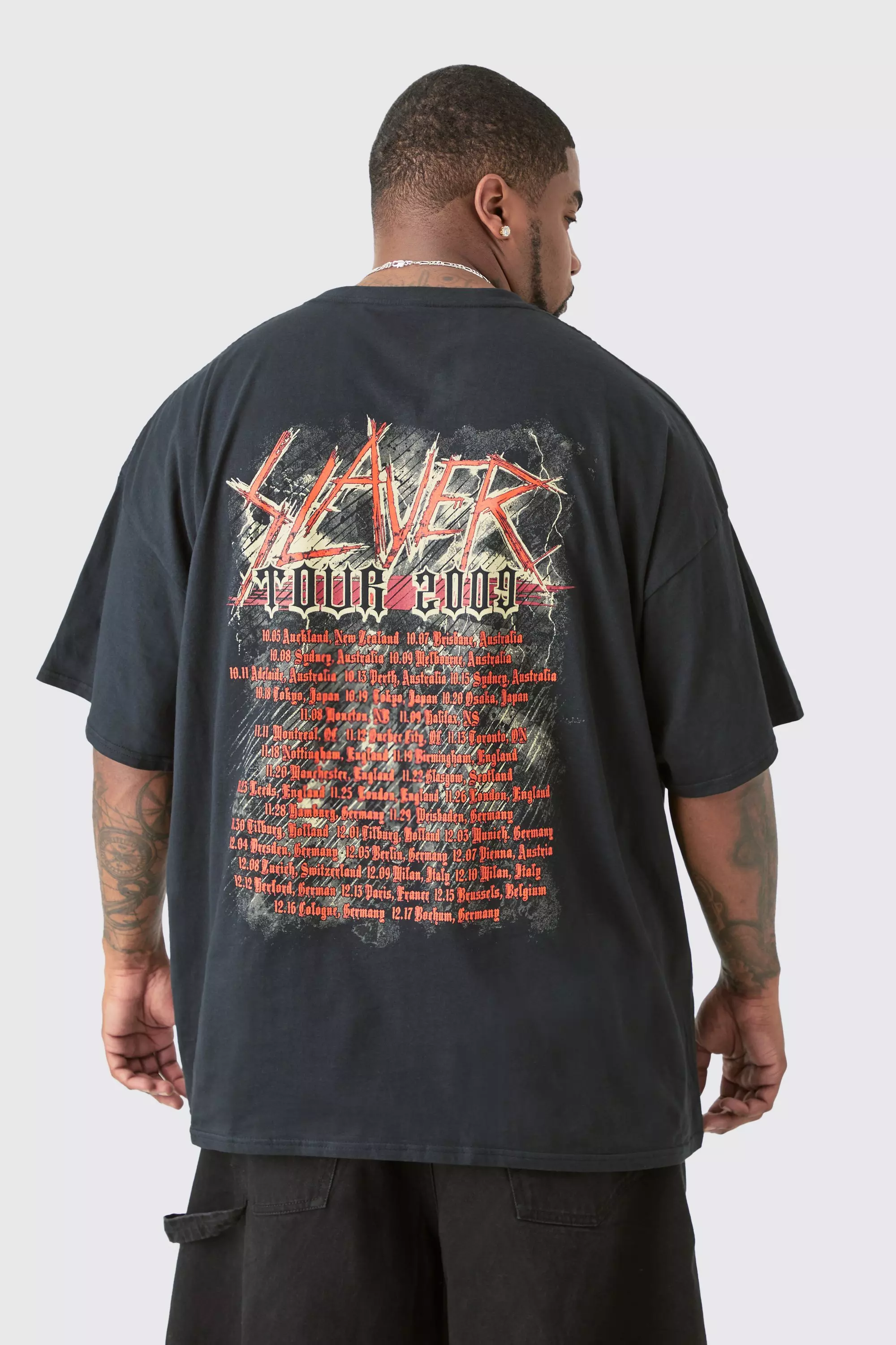 Plus Slayer License Front & Back Print T-shirt Black