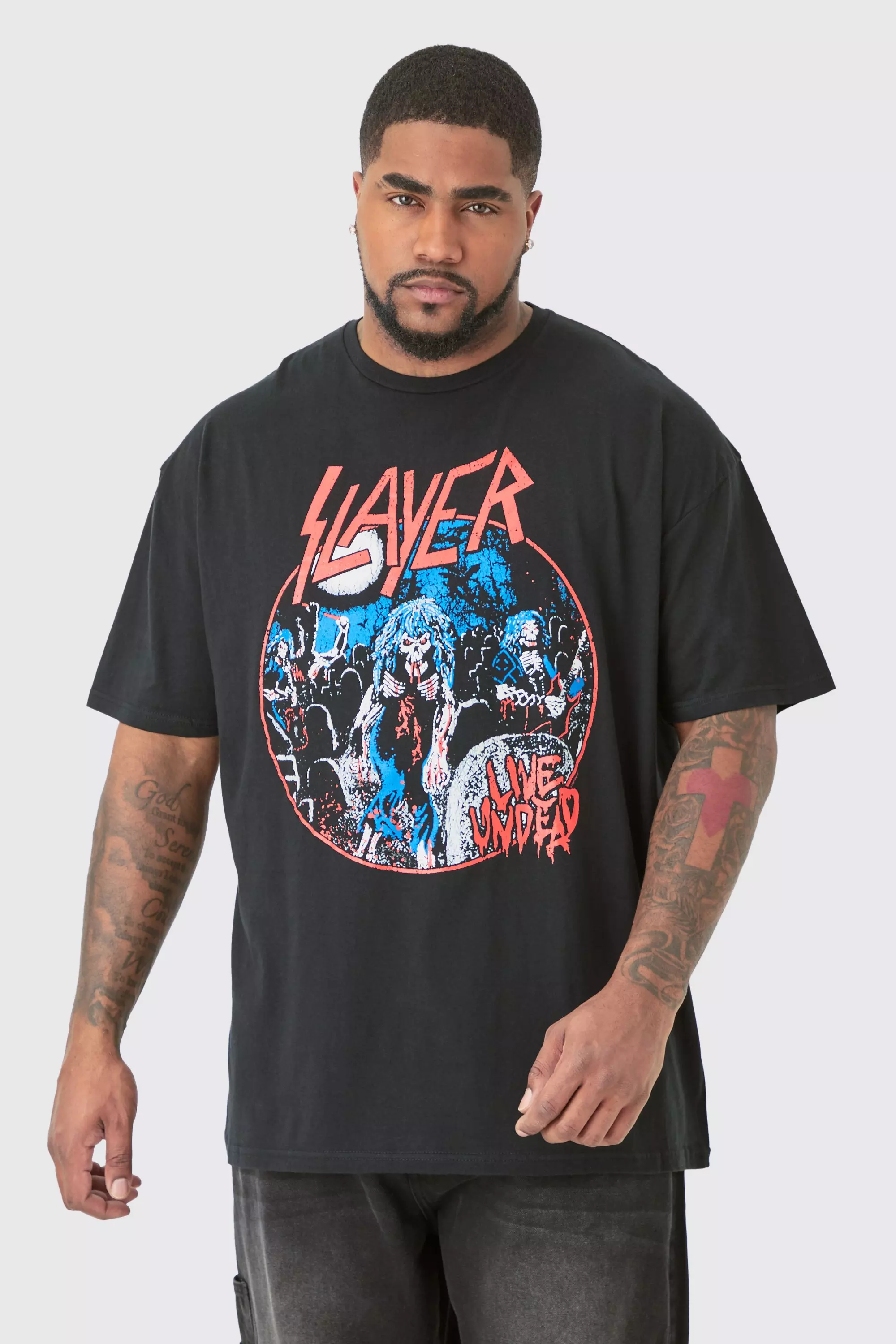 Plus Slayer License Print T-shirt Black