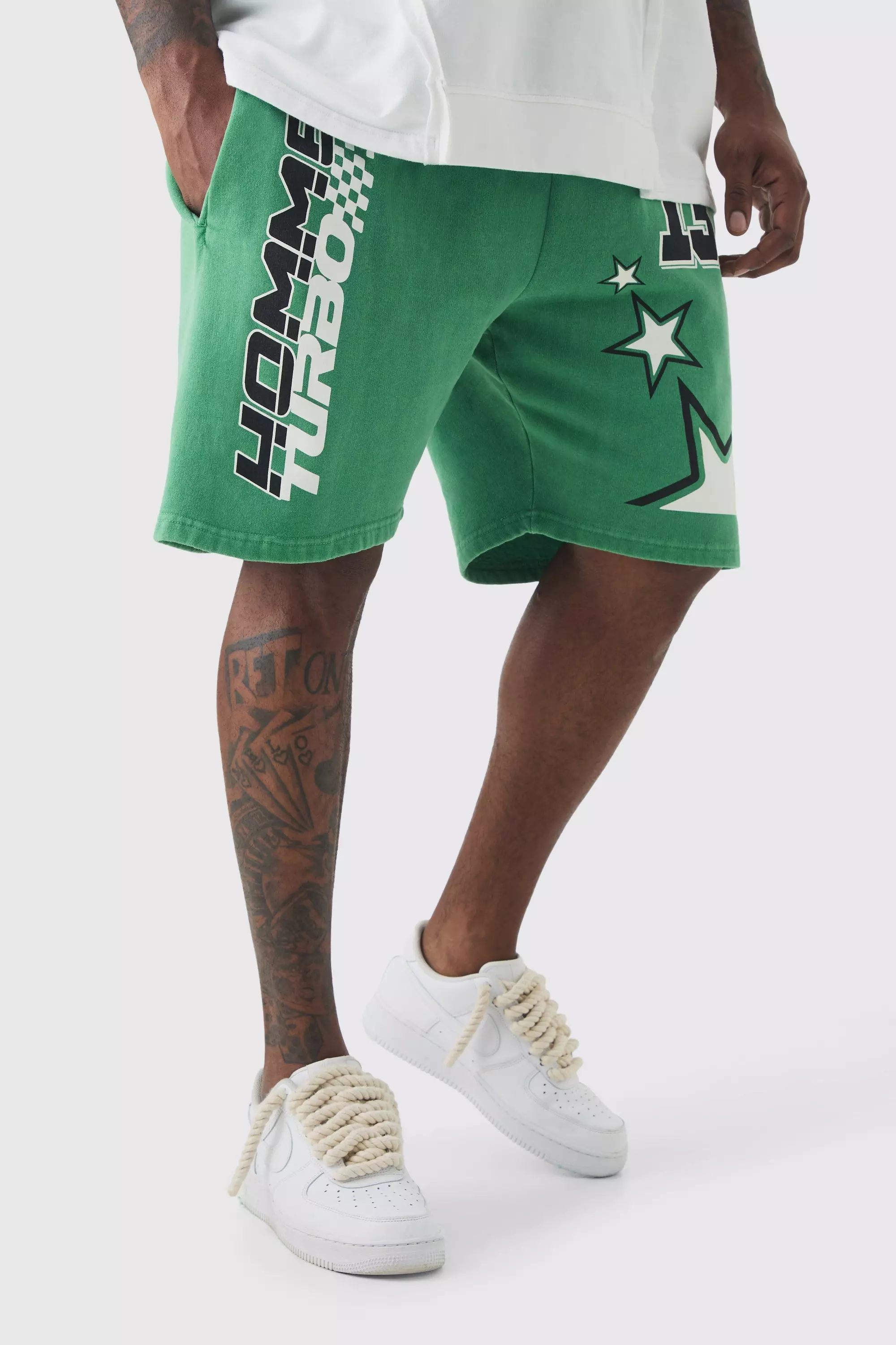 Green Plus Homme Turbo Shorts In Green