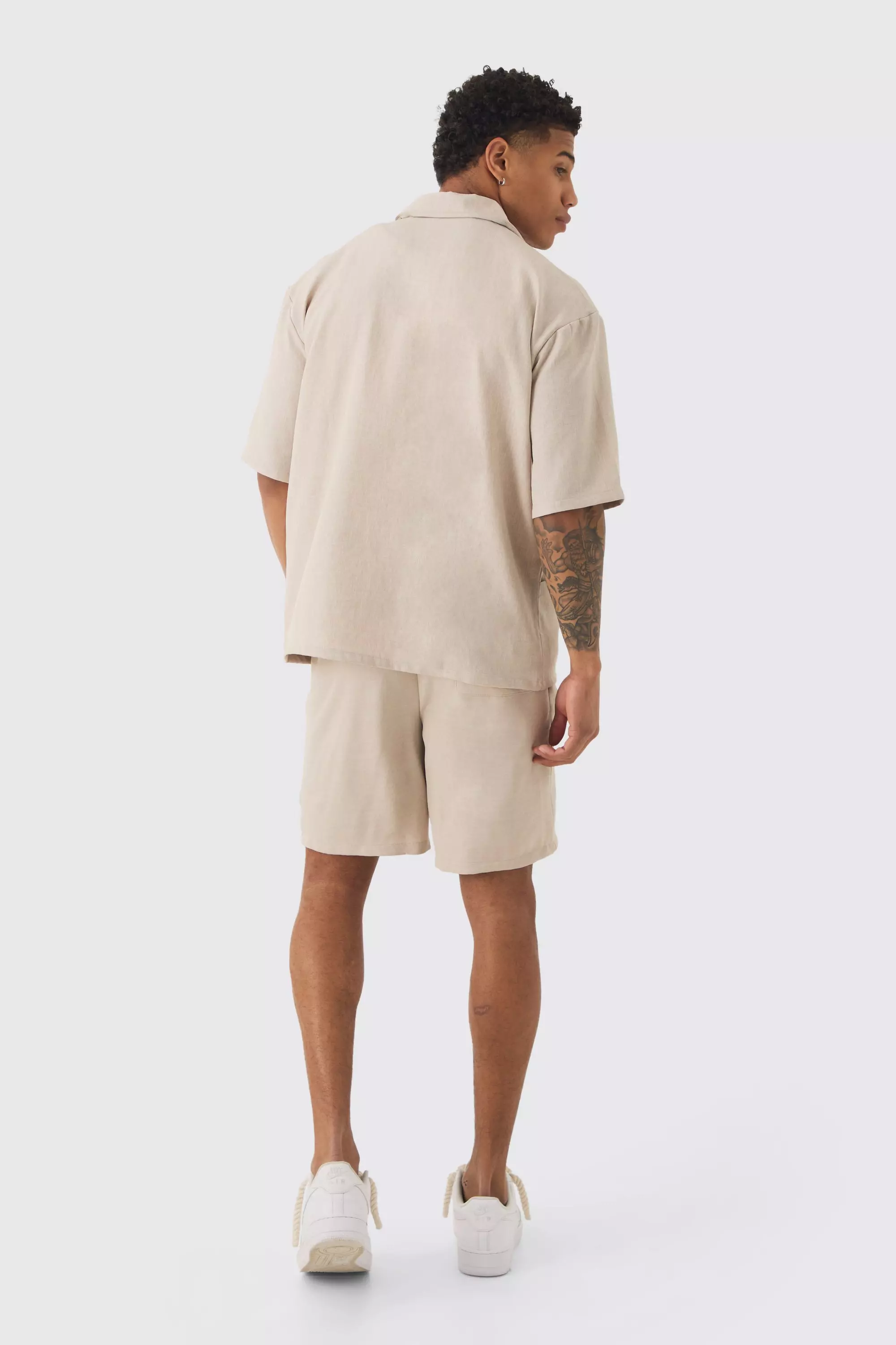 Natural Oversized Linen Deep Pocket Shirt alternative image