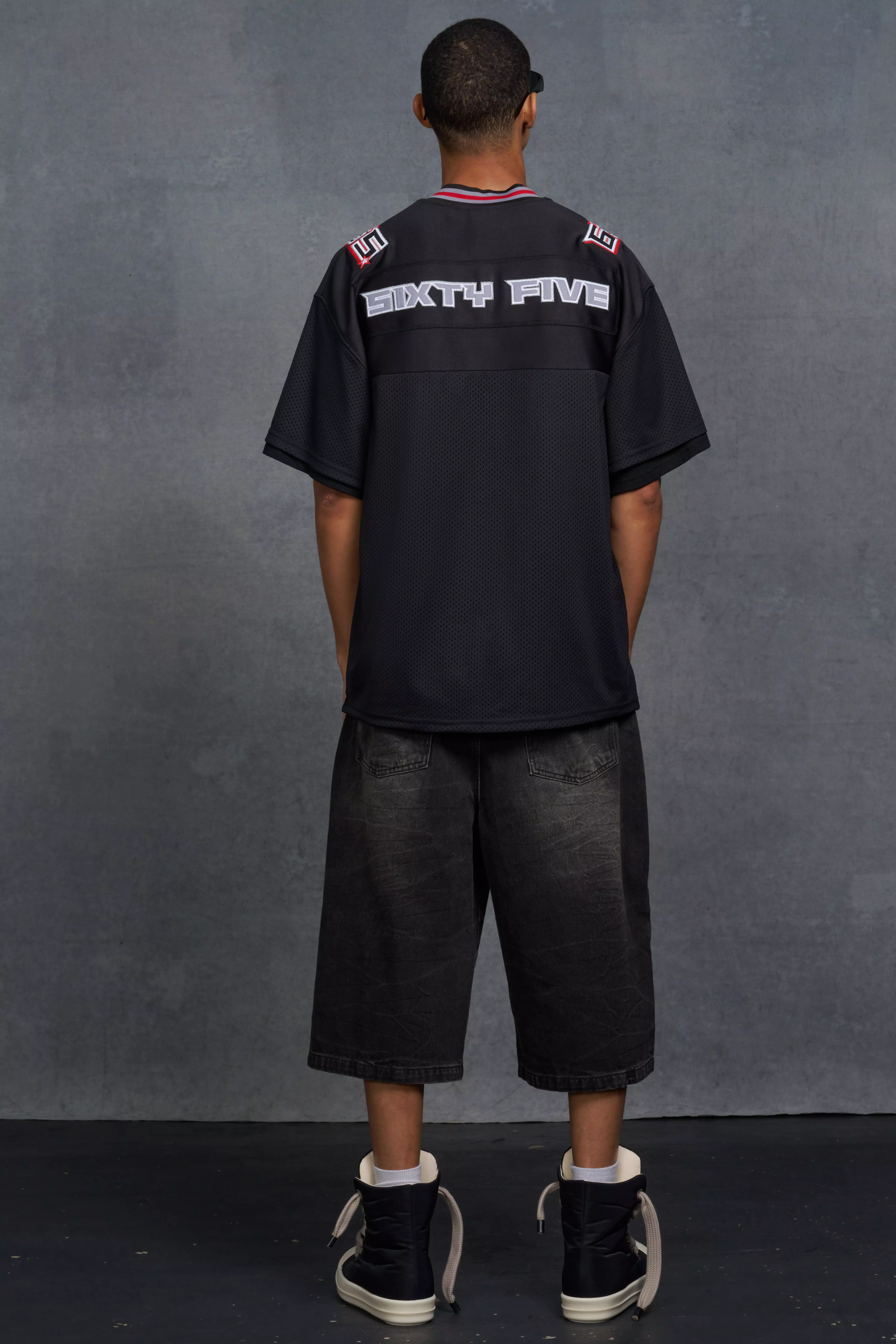 P Star Maillot de hockey oversize à écusson 65, Black autre image