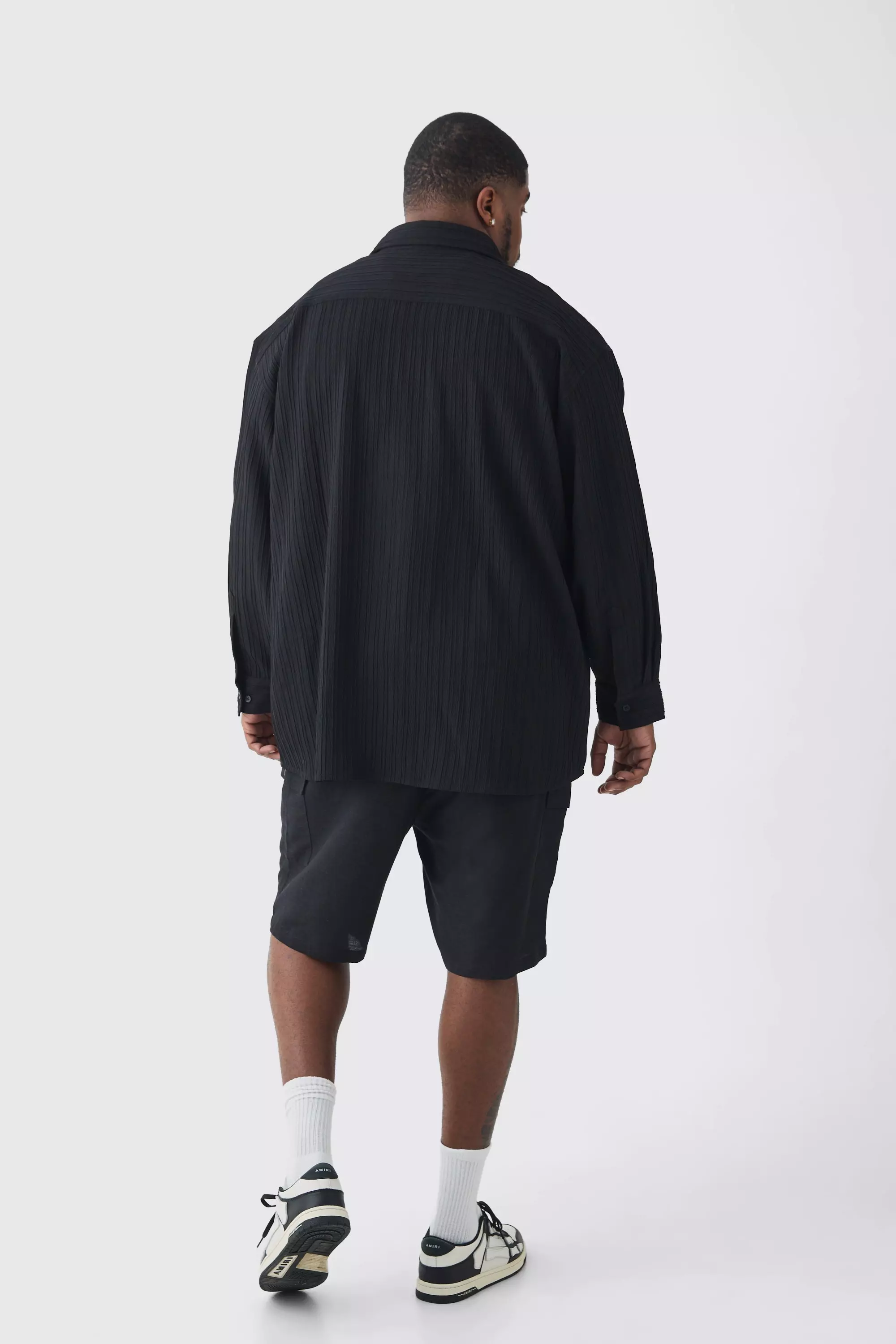 Grande taille - Chemise oversize plissée, Black autre image