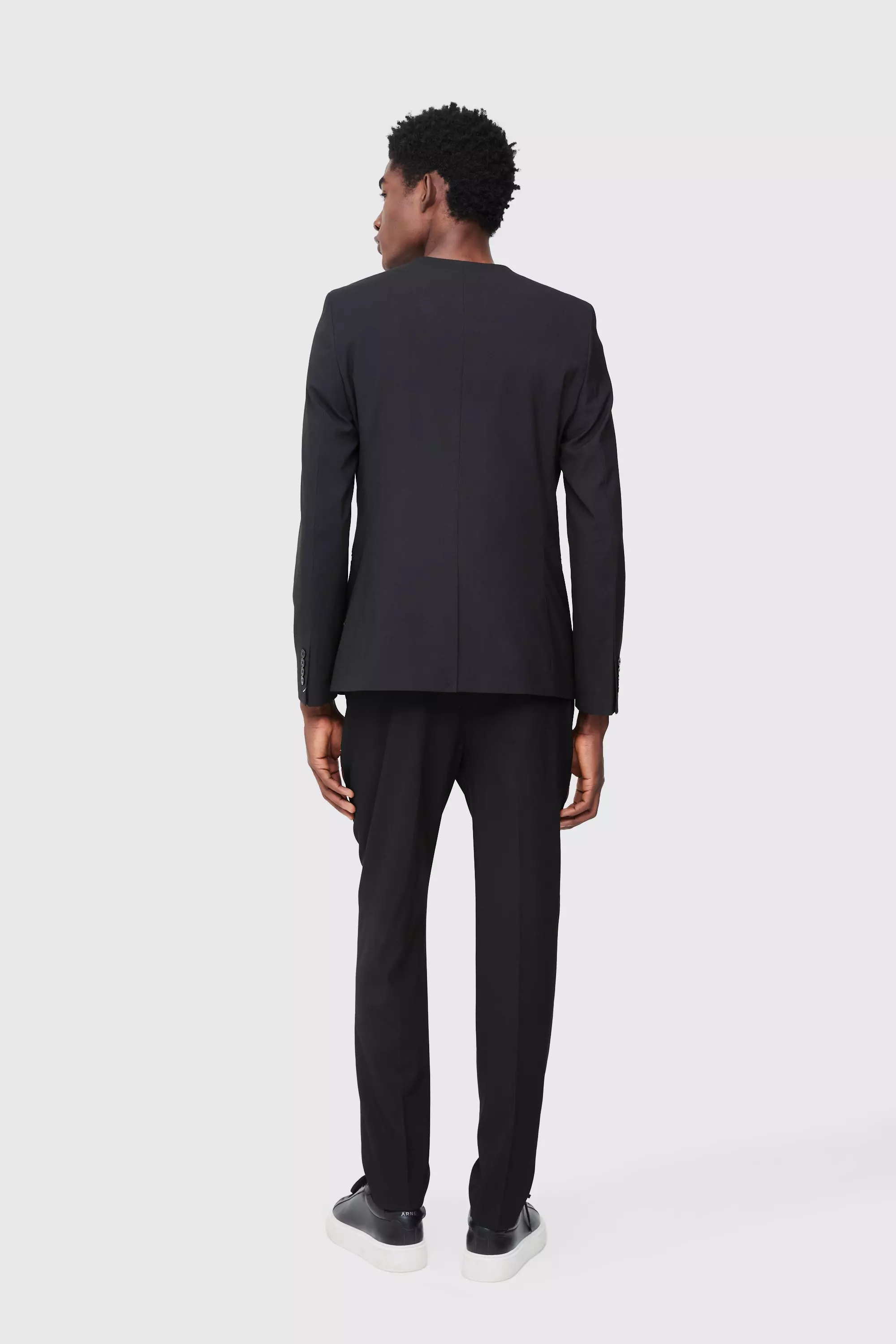 Black Elastic Waist Slim Tailored Sweatpants alternative image