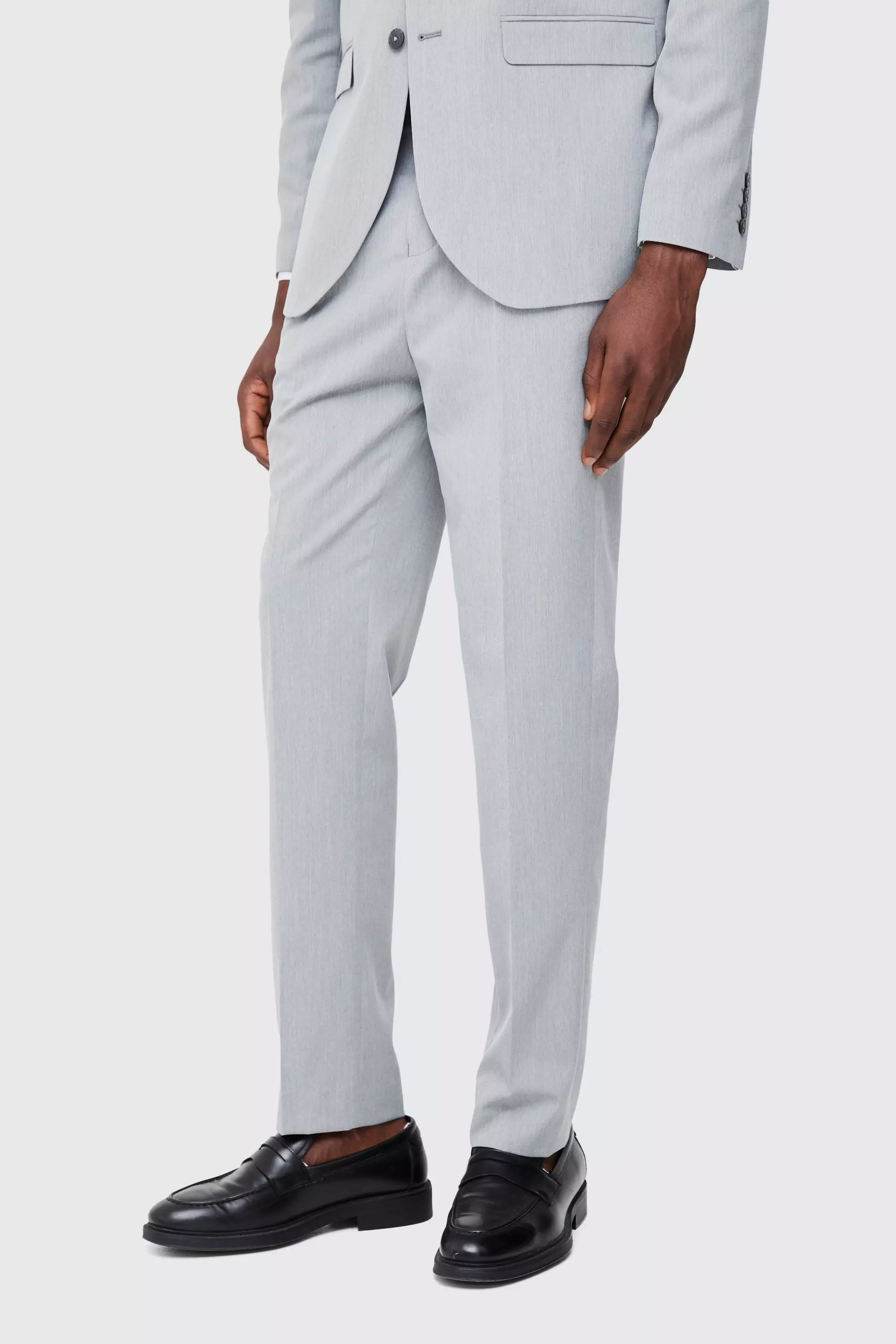 Pantalon droit habillé à taille fixe, Grey autre image