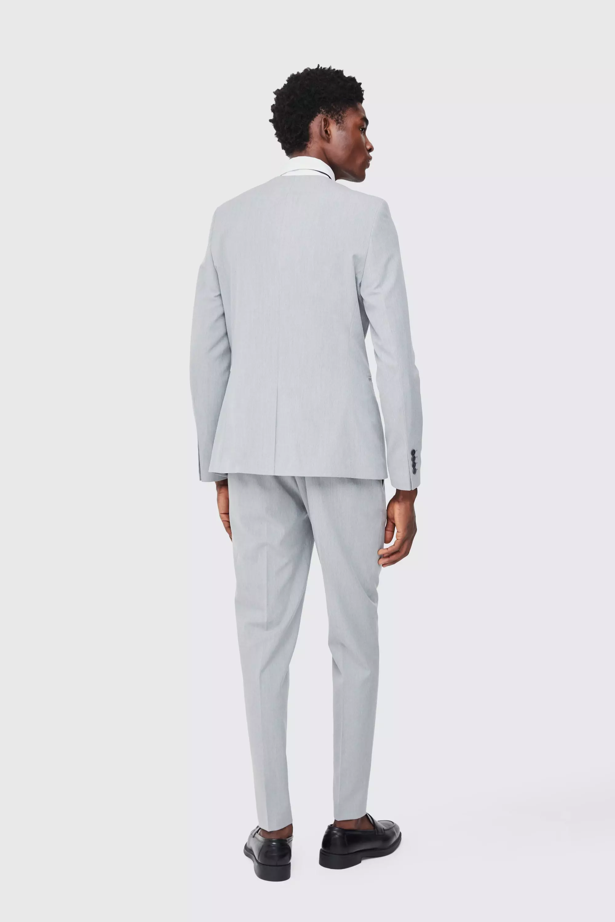 Grey Fixed Waist Slim Pintuck Tailored Trousers alternative image